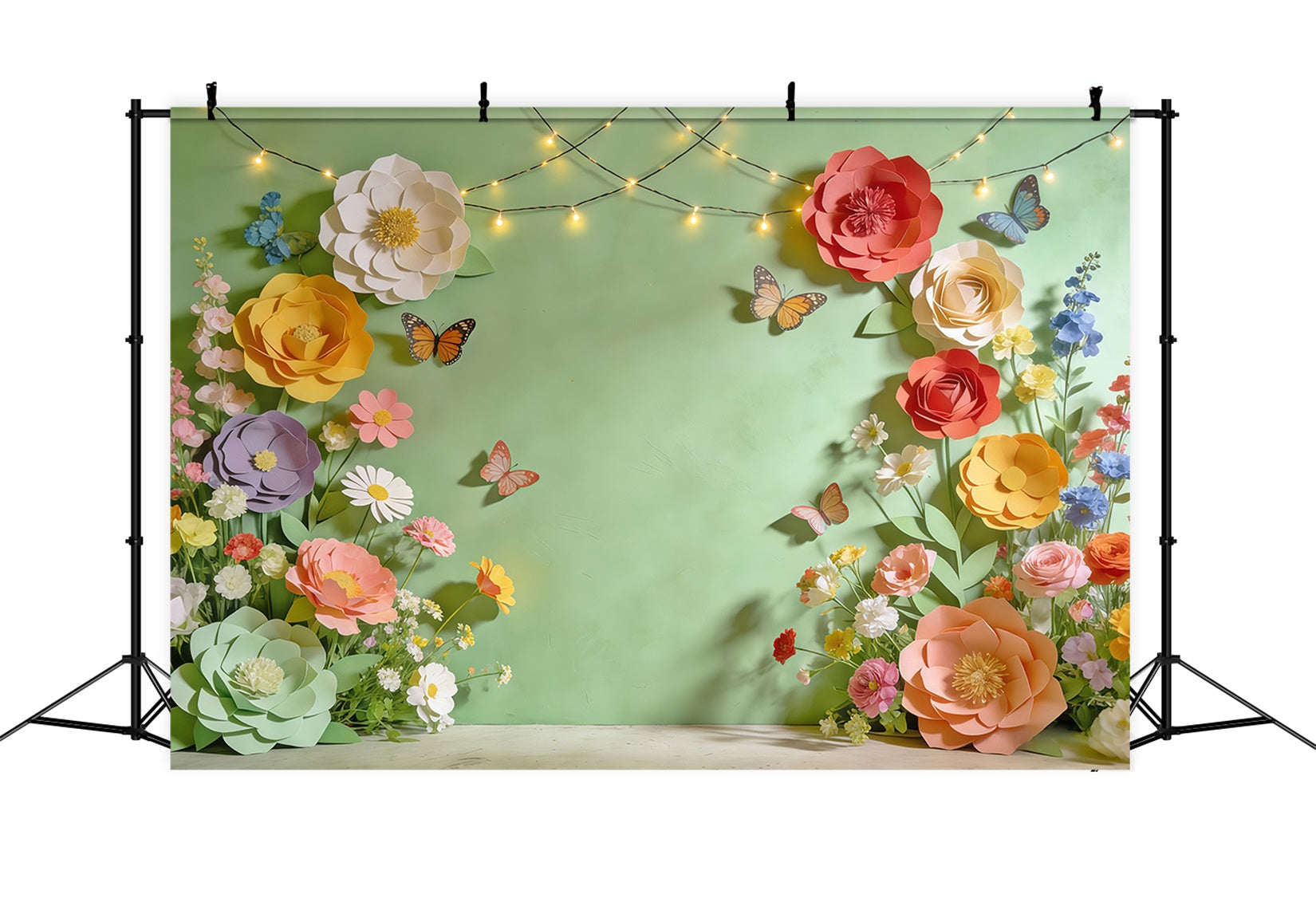 Fond Photo Floral Cadre Fleurs Pastel Papillon CSH61-161
