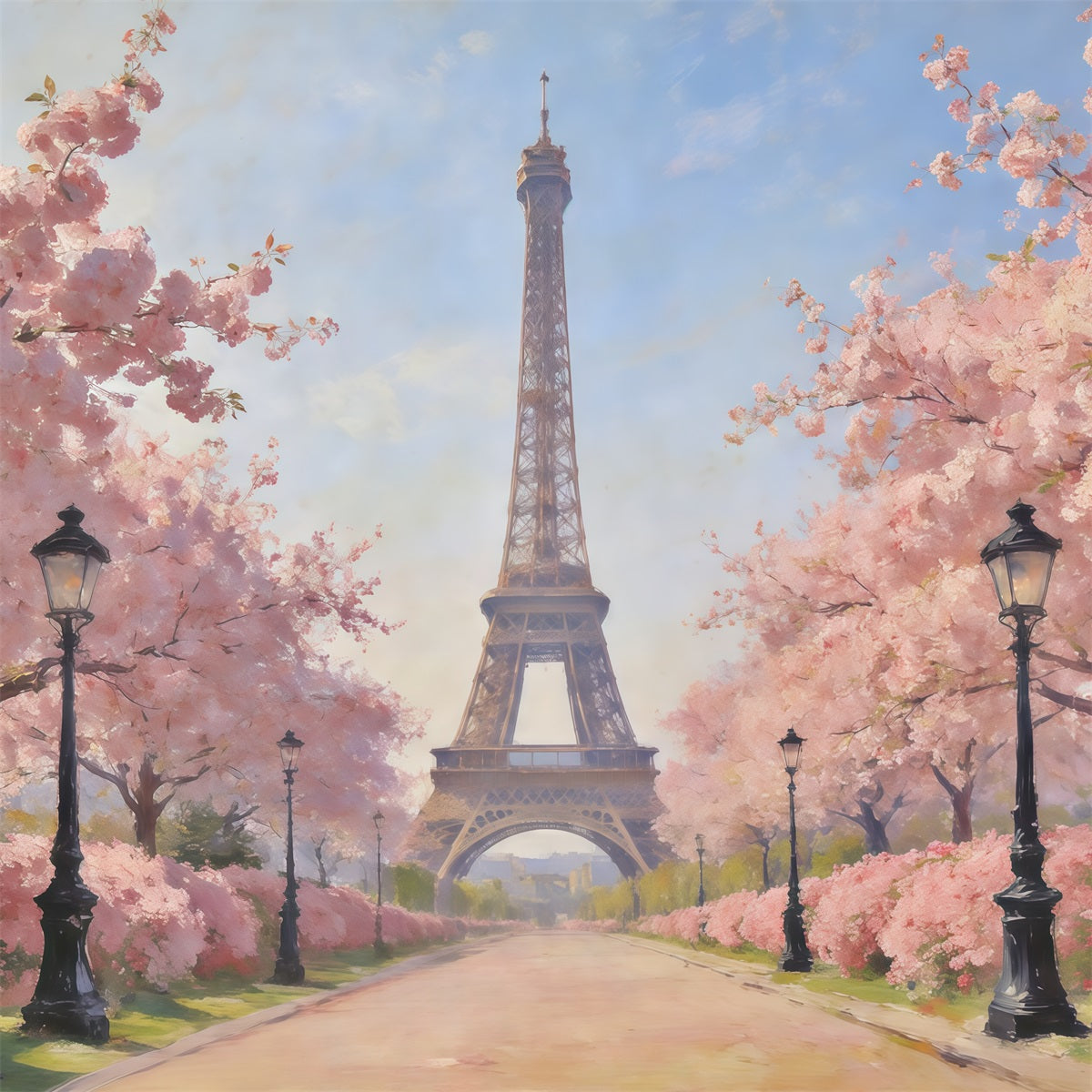 Fond Studio Photo Floral Avenue Paris Fleurs Cerisier CSH61-167