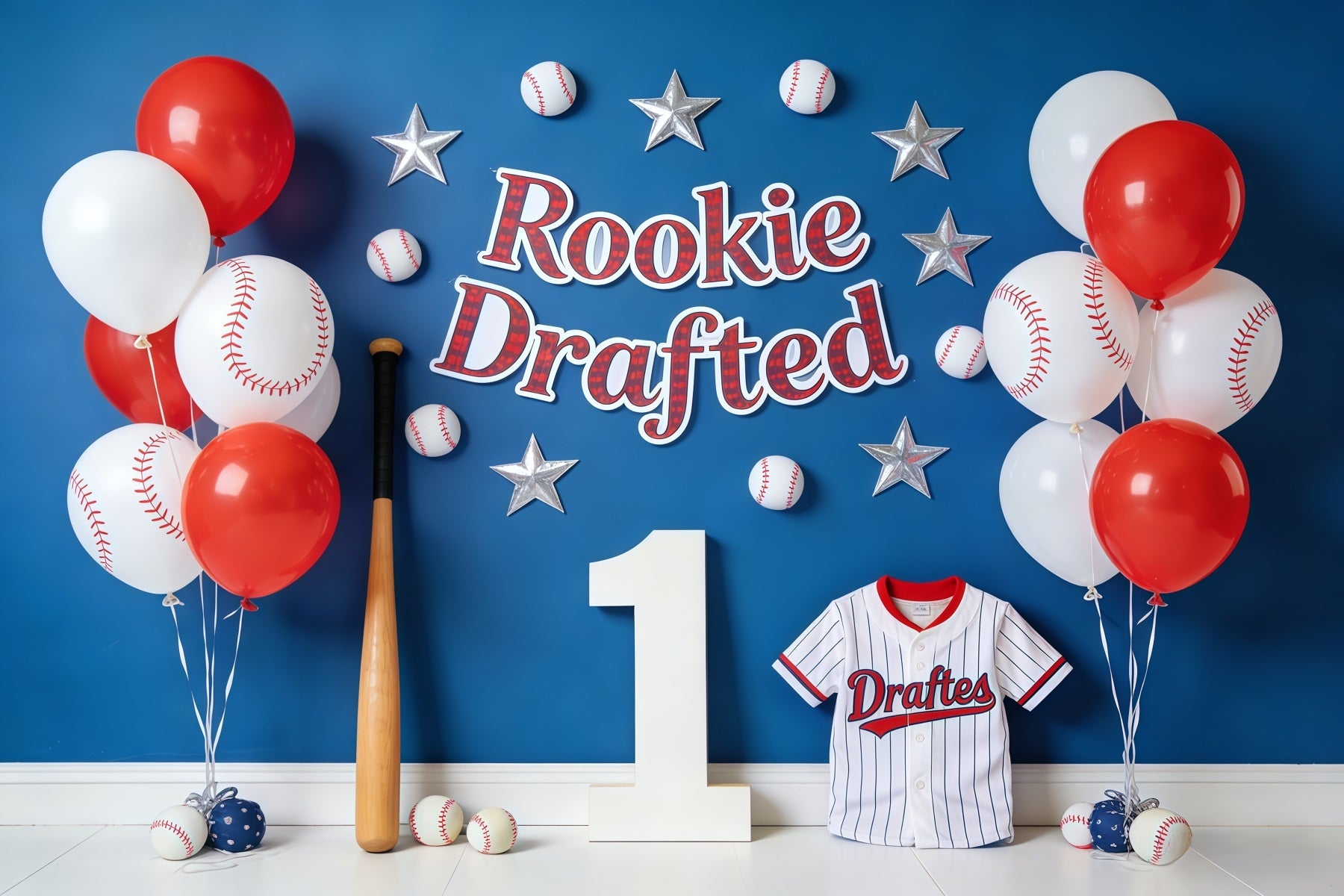 Fond Photo Baseball Mur Ballons Recrue Sélectionnée CSH61-175