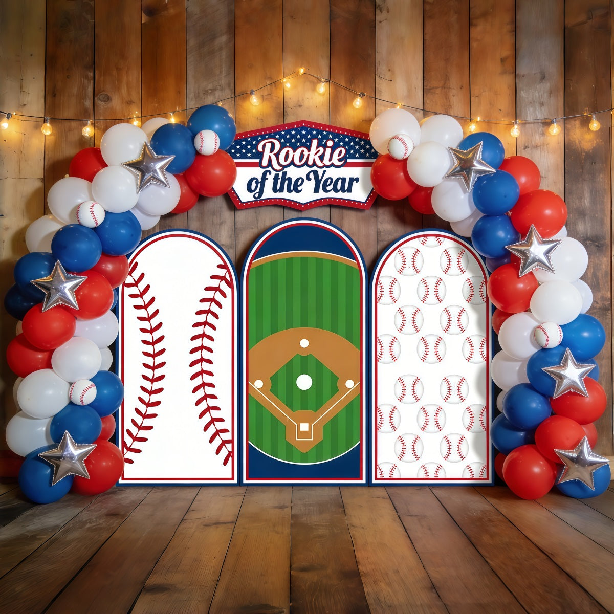 Fond Studio Photo Baseball Arche Ballons Année Recrue CSH61-189