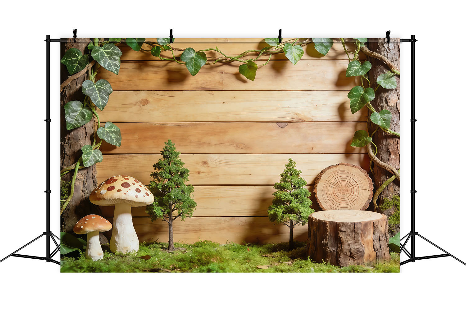 Toile de Fond Forêt Présentation Bois Rustique Lierre CSH61-205