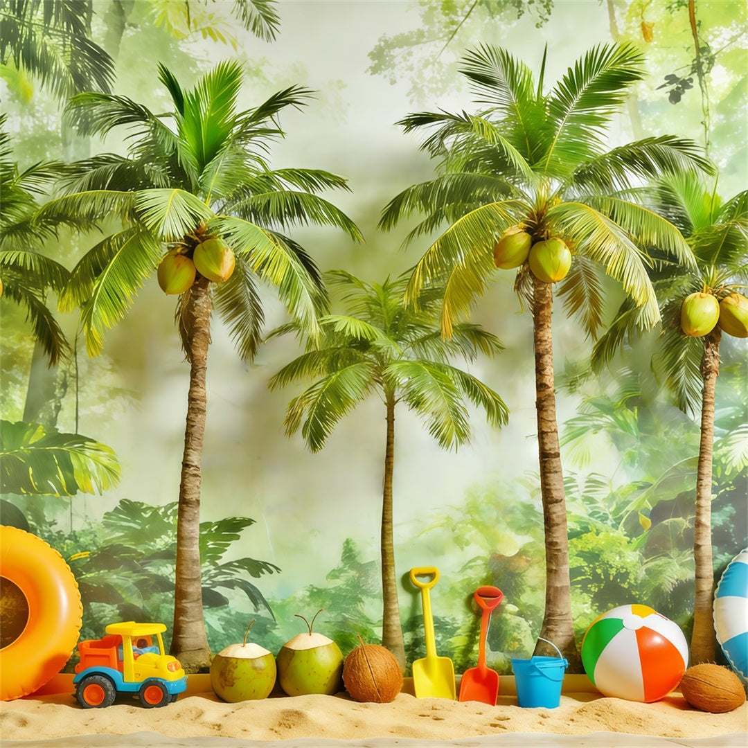 Fond Studio Forêt Tropicale Paradis Tropical Jeux Palmiers CSH61-219