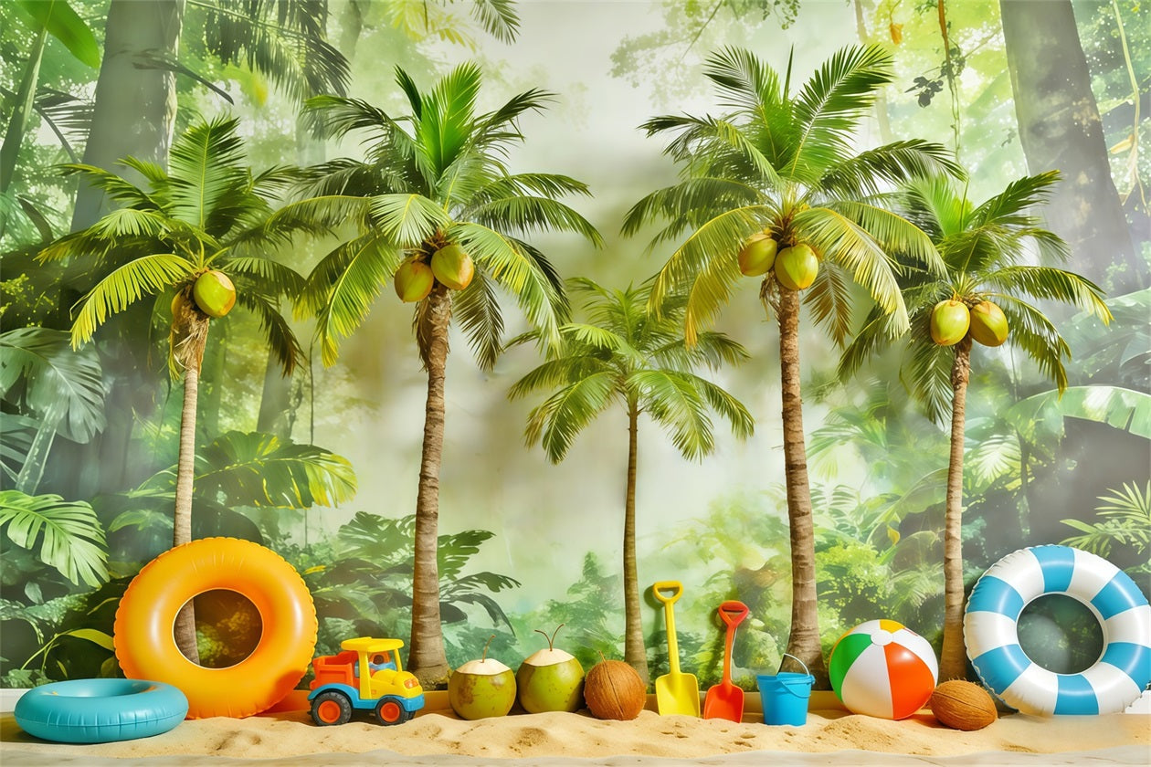 Fond Studio Forêt Tropicale Paradis Tropical Jeux Palmiers CSH61-219