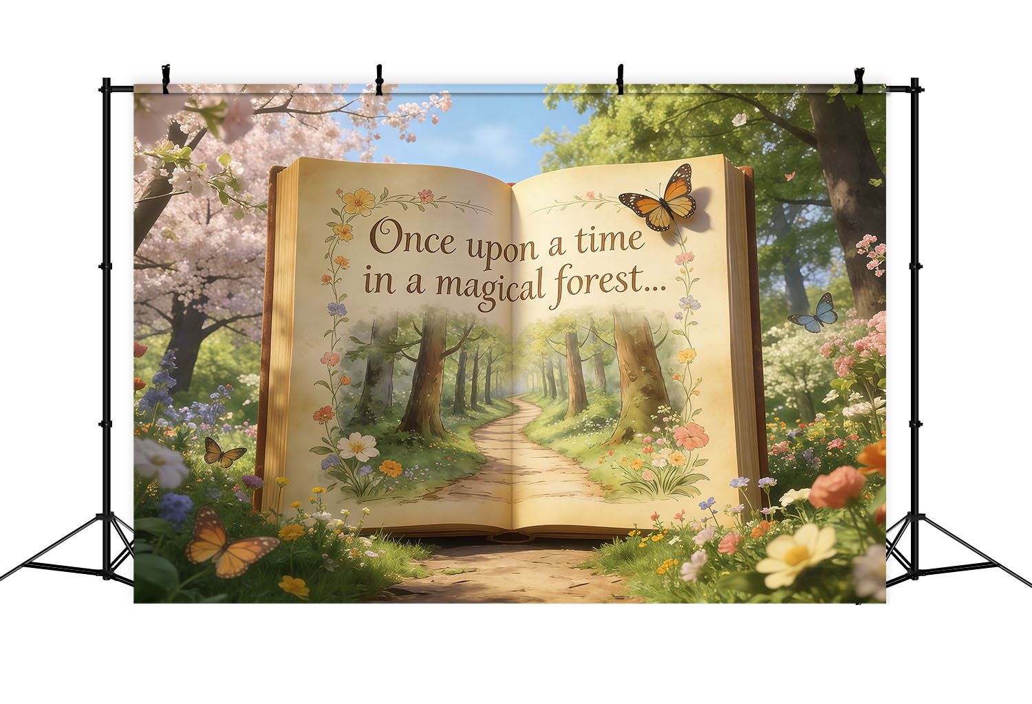 Toile de Fond Forêt de Conte de Fées Livre Ouvert Jardin Conte De Fées CSH61-220