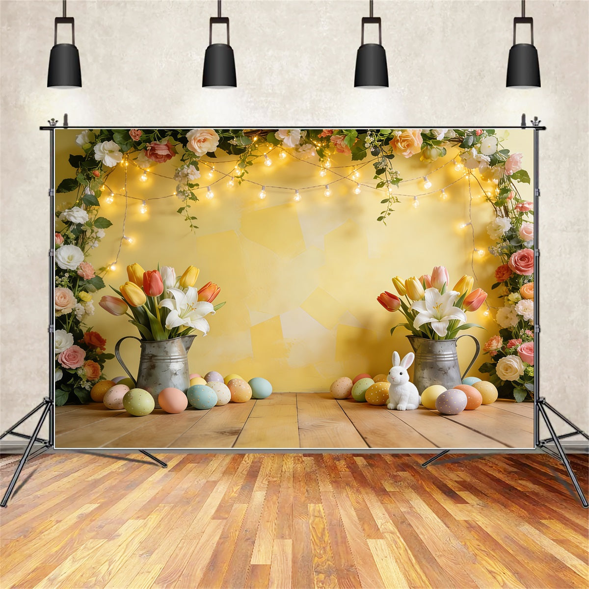Fond de Pâques Arche Lumière Florale Dorée CSH61-44