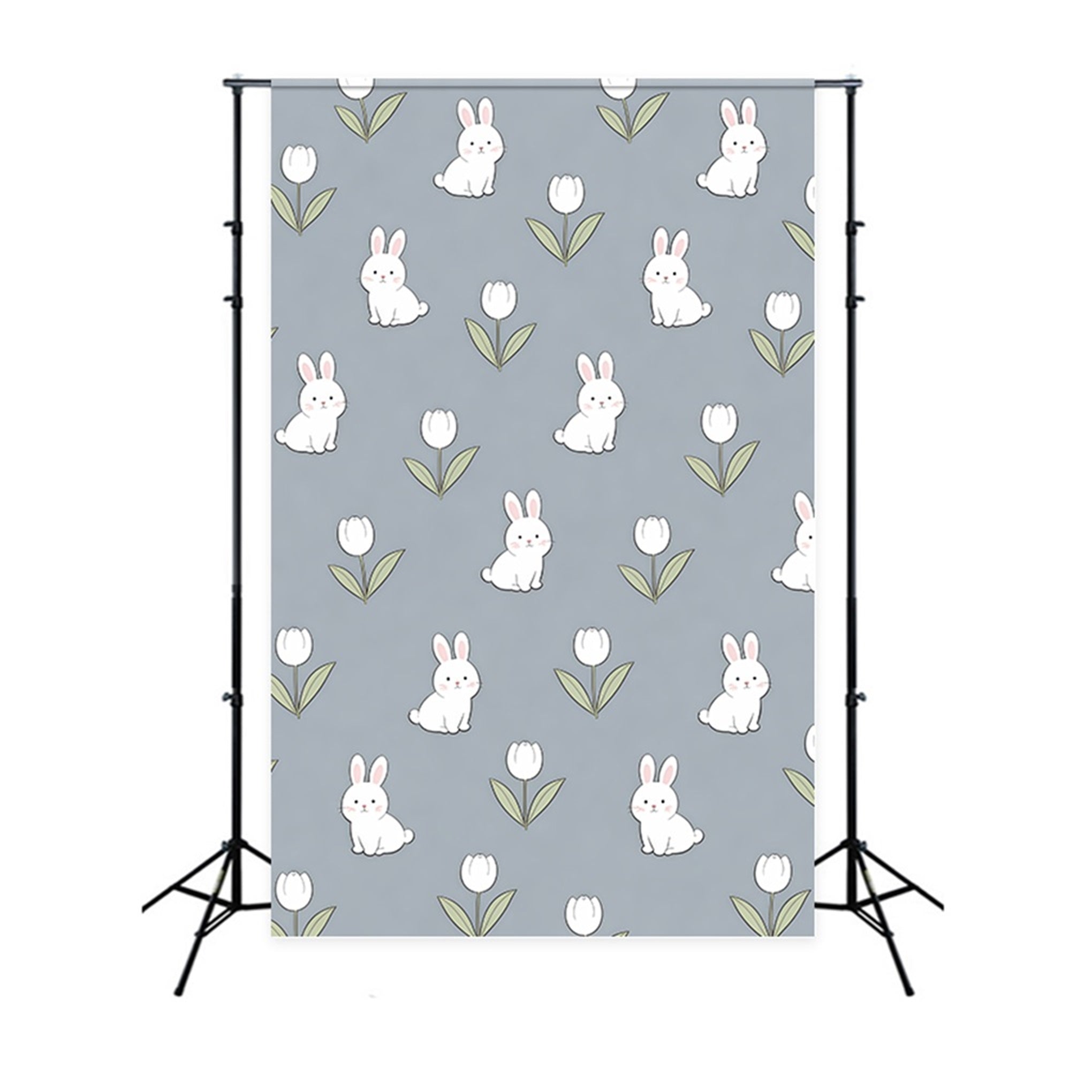 Toile de fond de Pâques Motif Lapin Tulipees Mignon CSH61-47