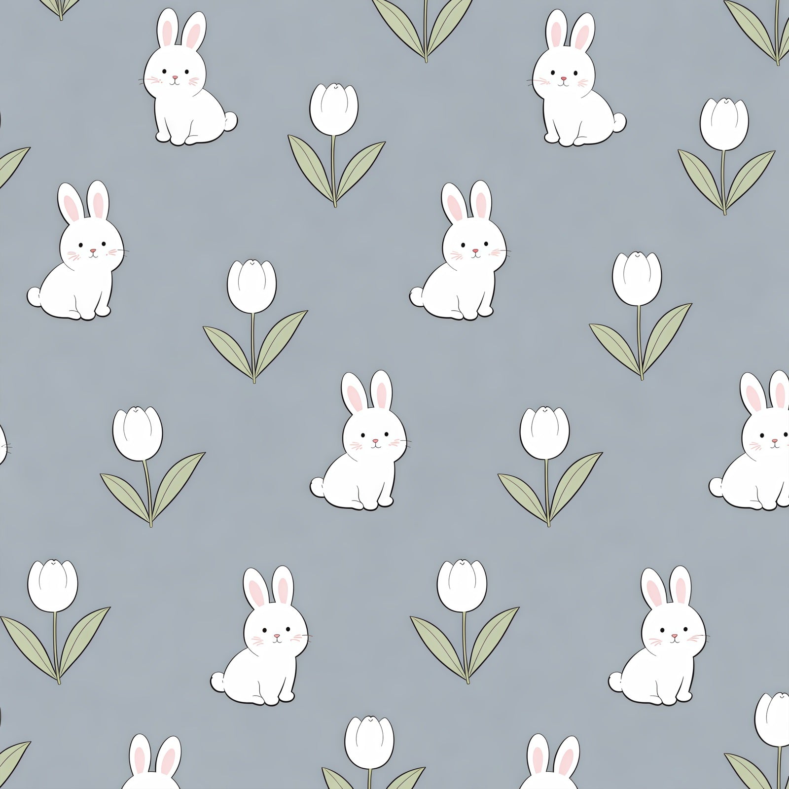 Toile de fond de Pâques Motif Lapin Tulipees Mignon CSH61-47