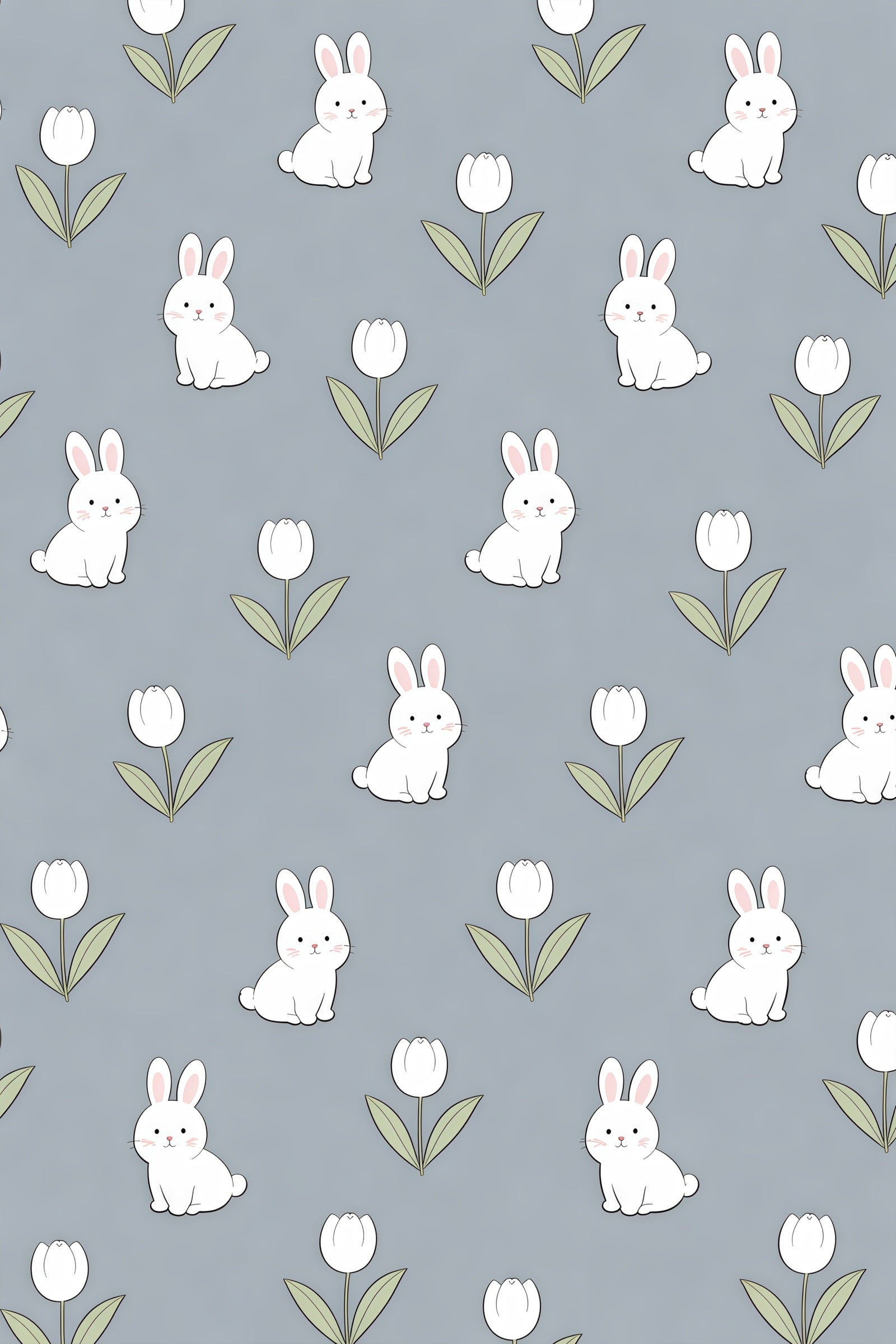Toile de fond de Pâques Motif Lapin Tulipees Mignon CSH61-47