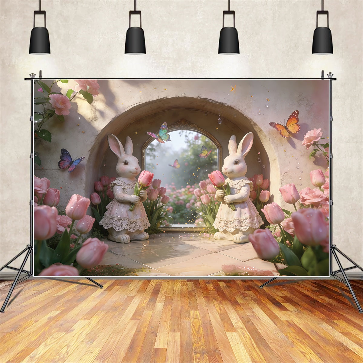 Fond de Pâques Arche Jardin Floral Romantique CSH61-48