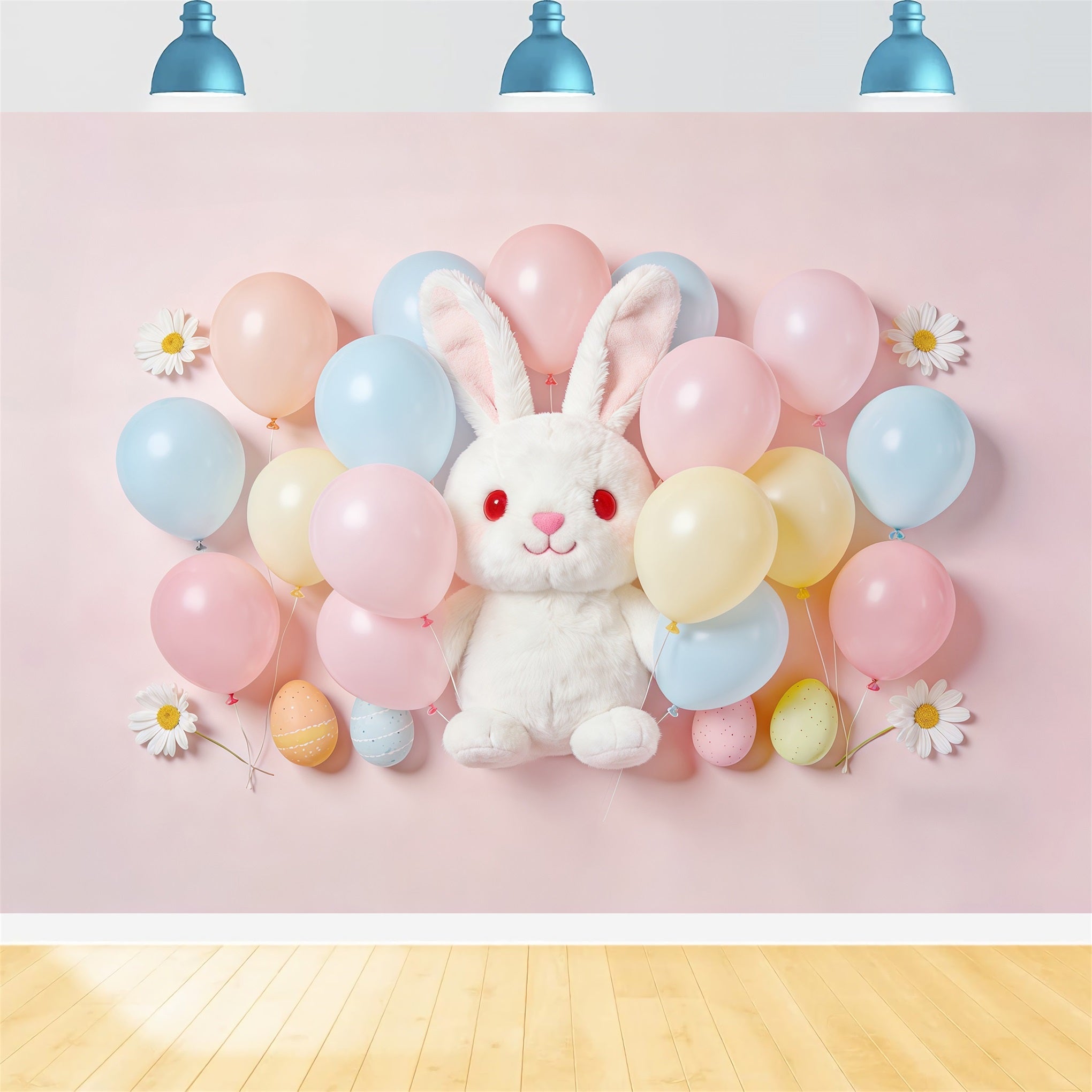 Toile de fond Pâques Tas Œufs Pastel Lapin CSH61-58