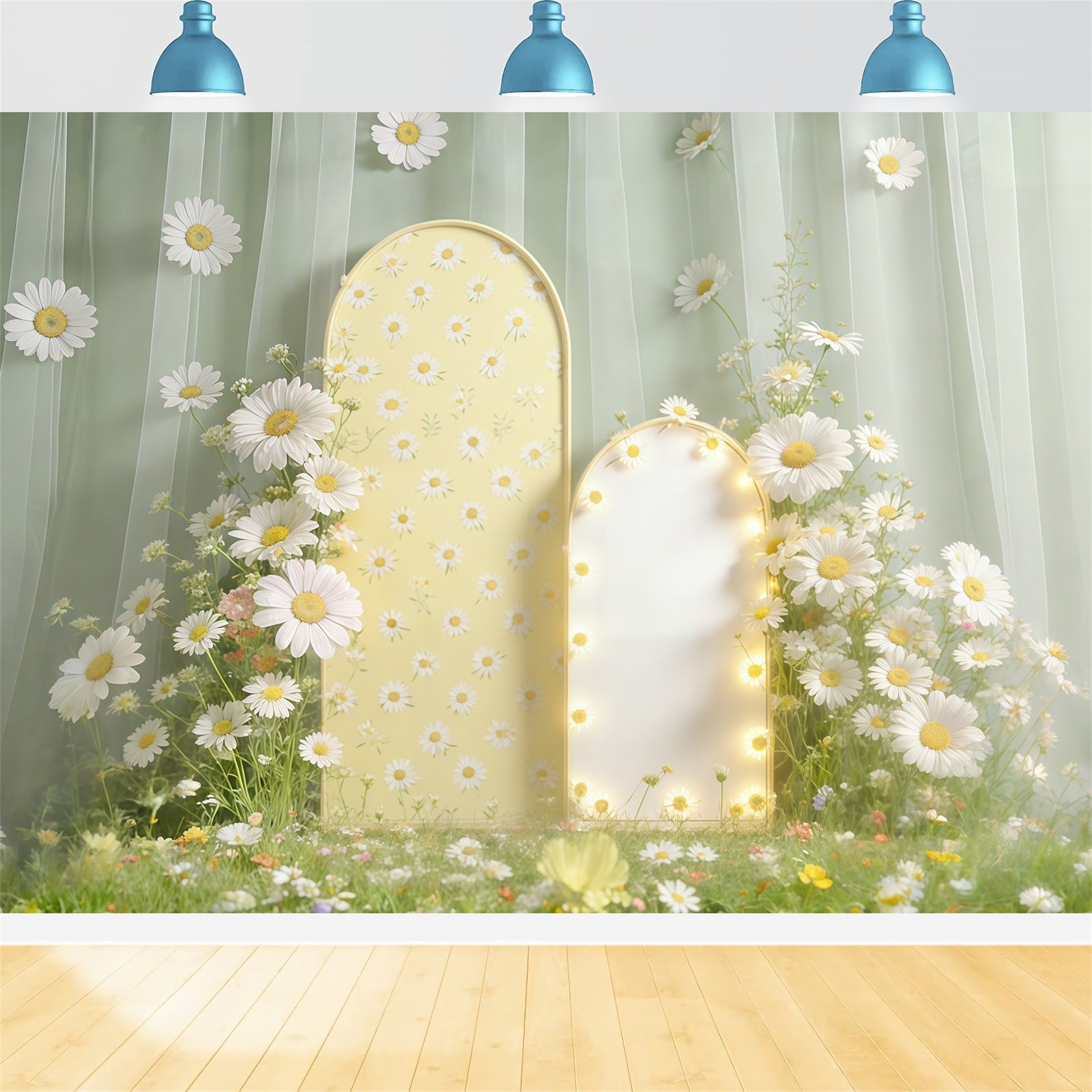 Toile de fond Pâques Arche Jardin Floral Lumière Douce CSH61-66