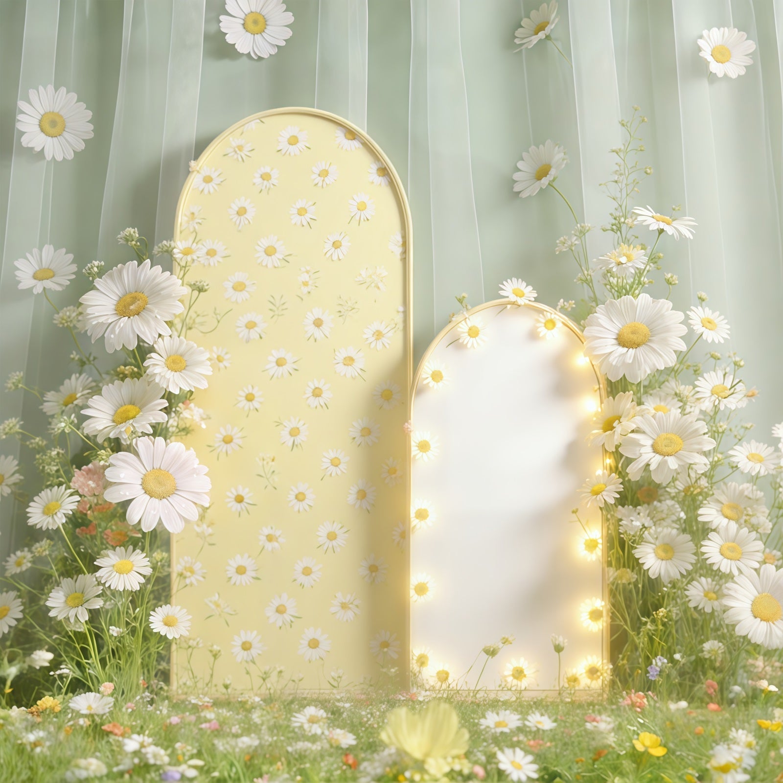 Toile de fond Pâques Arche Jardin Floral Lumière Douce CSH61-66