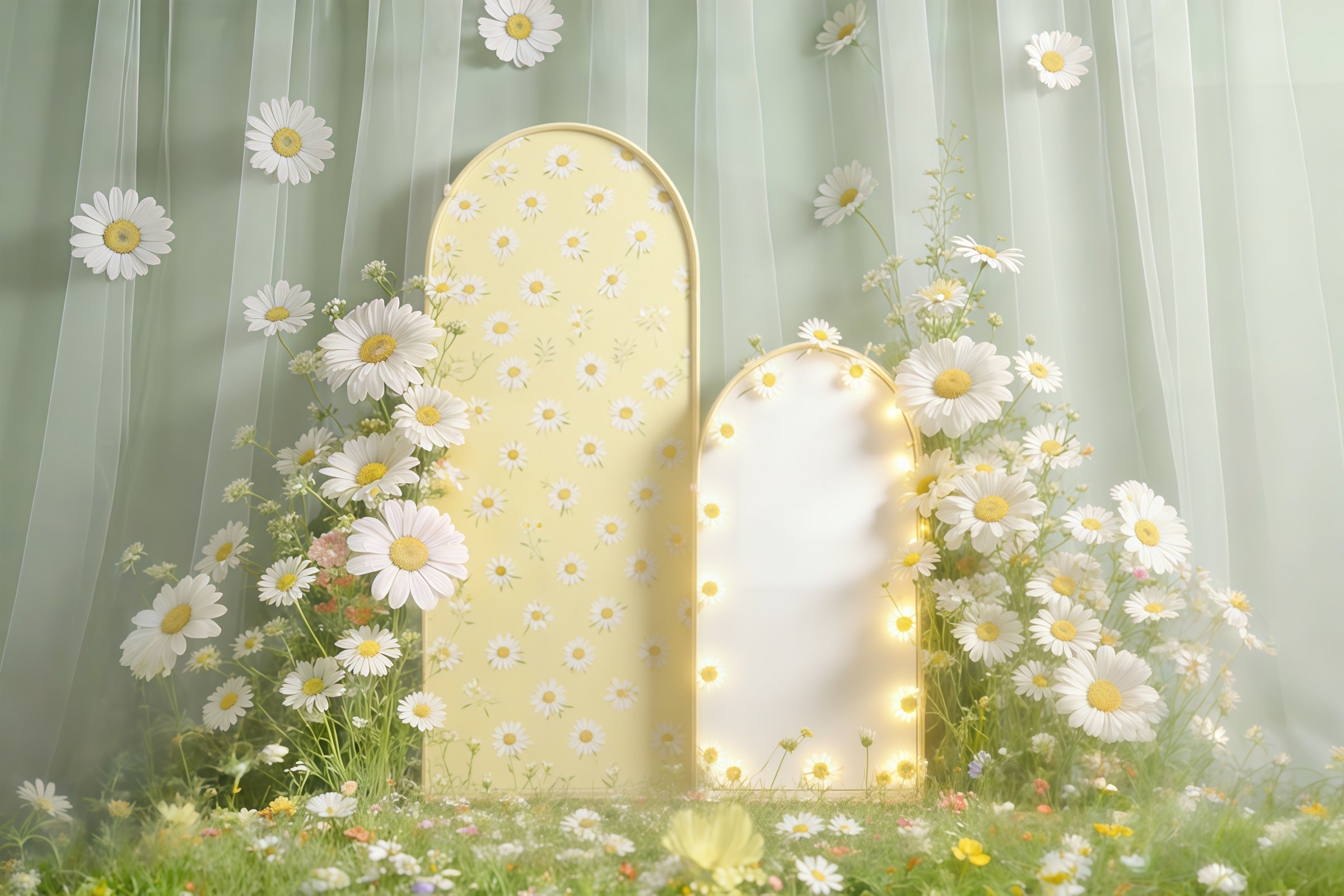 Toile de fond Pâques Arche Jardin Floral Lumière Douce CSH61-66