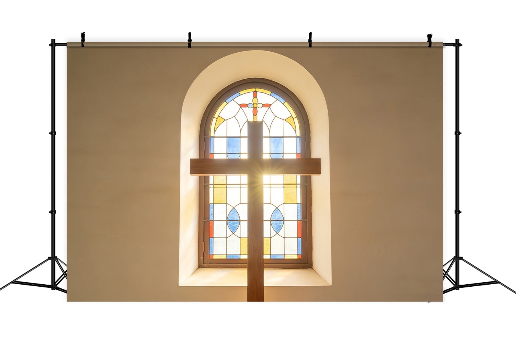 Fond de Pâques Vitrail Fenêtre Église CSH61-76
