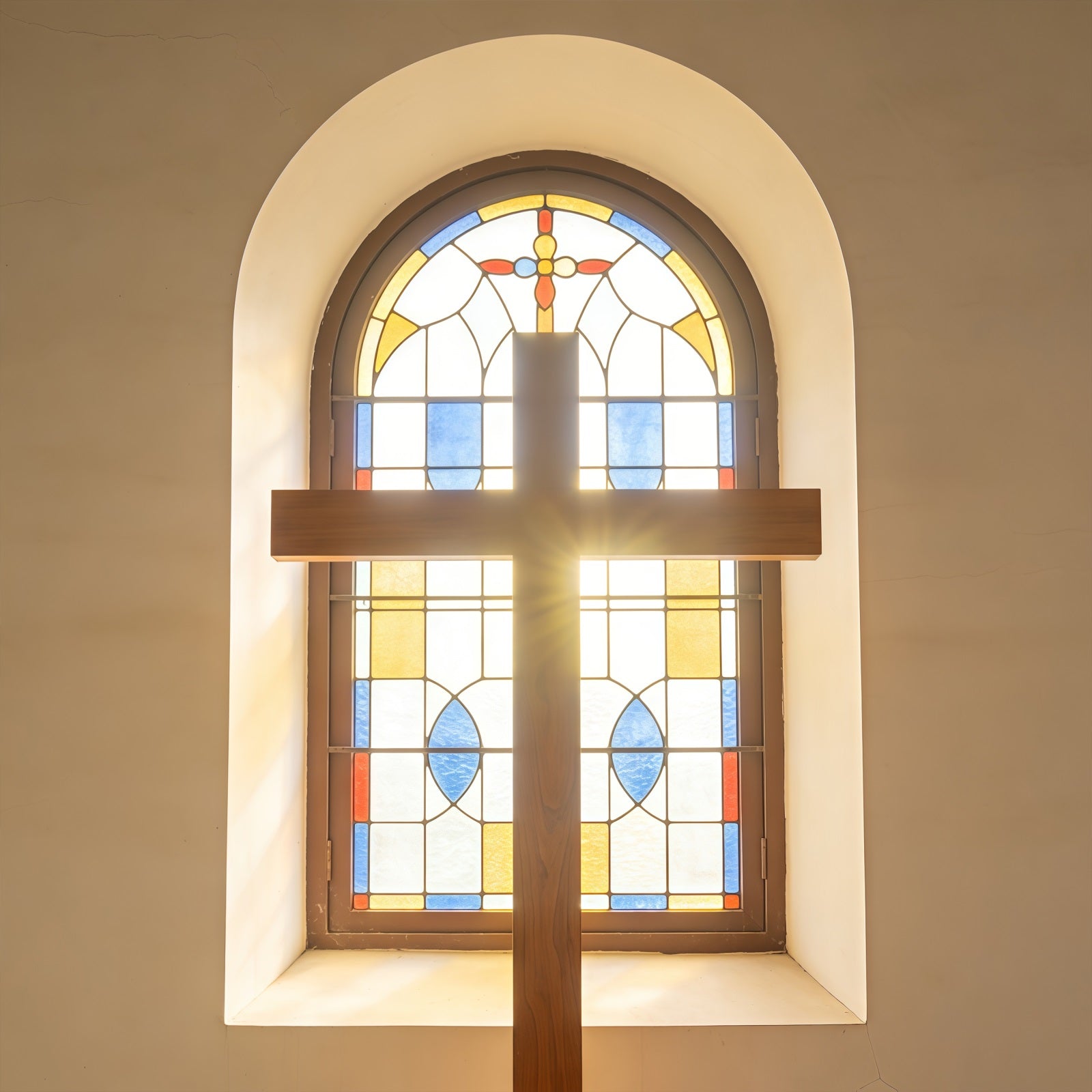Fond de Pâques Vitrail Fenêtre Église CSH61-76