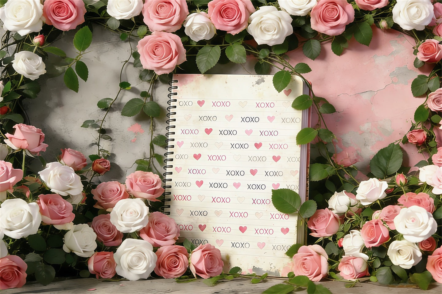 Toile de fond Saint-Valentin Jardin Vintage Roses Romantiques CSH61-97