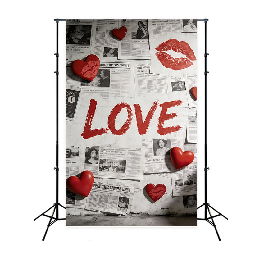 Toile de fond St Valentin Cœurs Griffonnés Amour Vintage CSH61-99