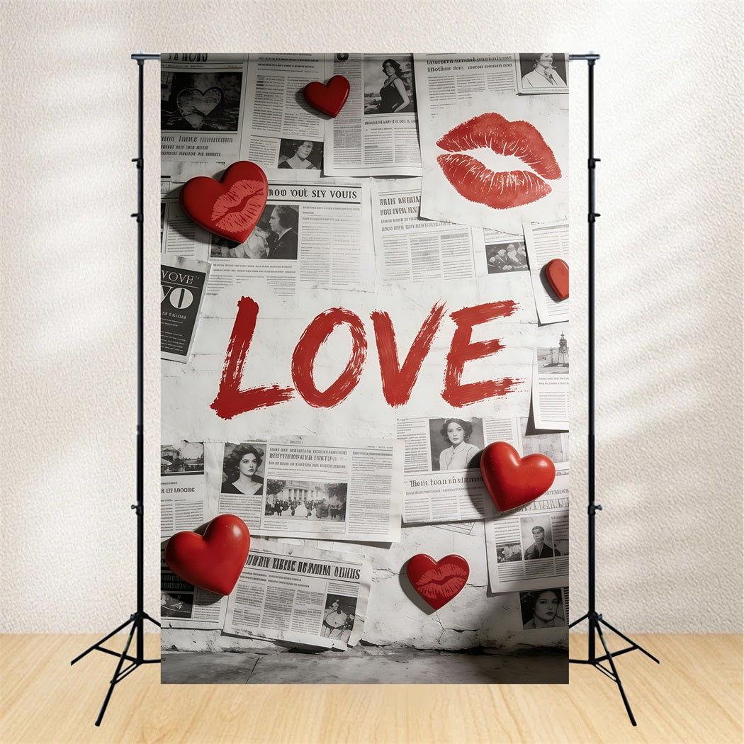 Toile de fond St Valentin Cœurs Griffonnés Amour Vintage CSH61-99