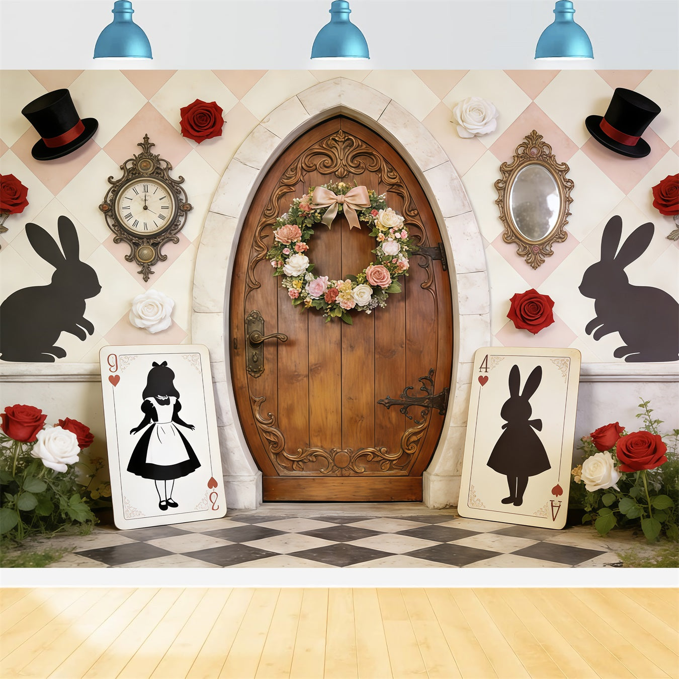 Toile de fond Photo Pâques Porte Pays Des Merveilles Silhouettes Cartes CSH62-106