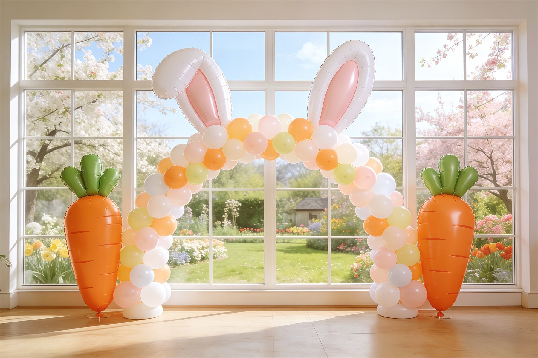 Fond Studio Pâques Arche Ballons Oreilles Lapin CSH62-107