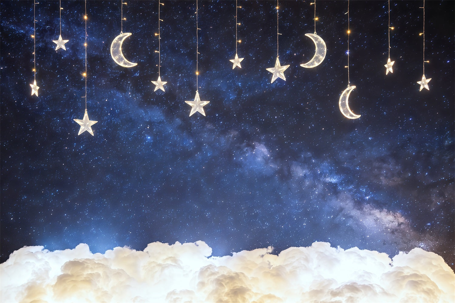 Toile de fond Ciel Étoiles Lumineuses Lune Galaxie CSH62-113