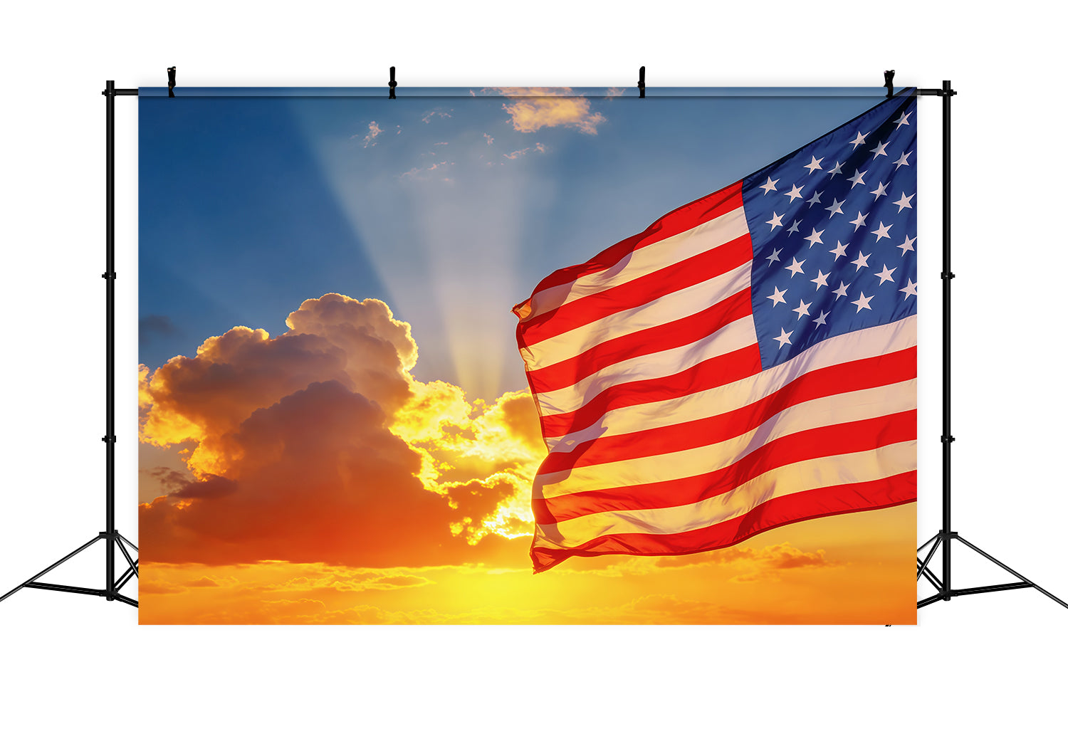 Toile de fond Photo Ciel Coucher Soleil Drapeau Américain Ciel CSH62-121