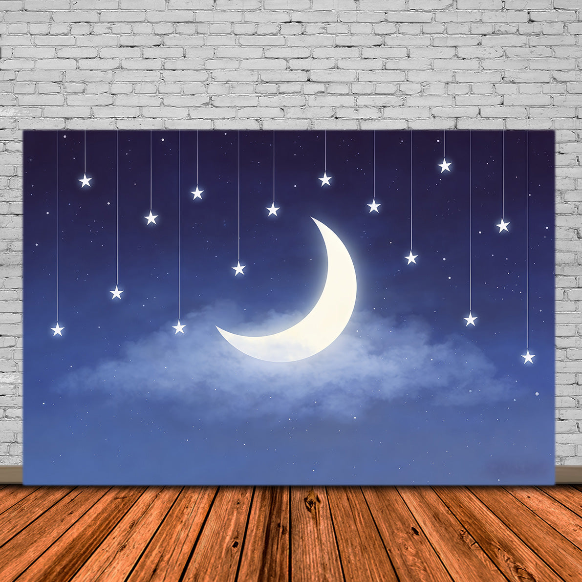 Fond Studio Ciel Guirlande Lune Croissant Étoiles Ciel CSH62-123