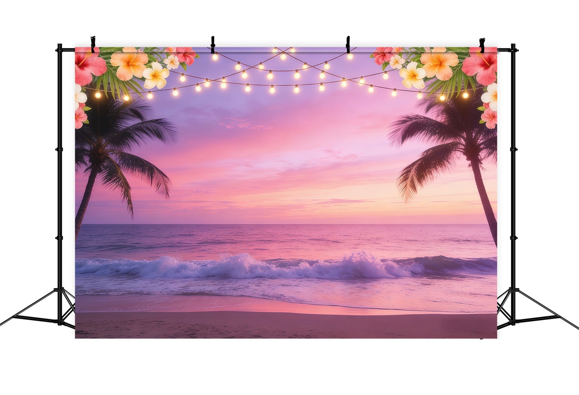 Toile de fond Ciel Plage Tropicale Lumières Coucher Soleil CSH62-126
