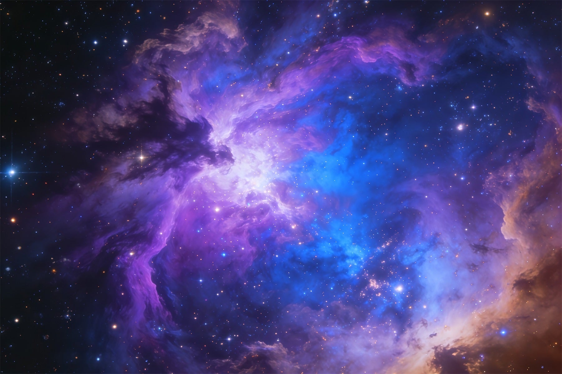 Fond Studio Ciel Nébuleuse Cosmique Violette Bleue CSH62-128