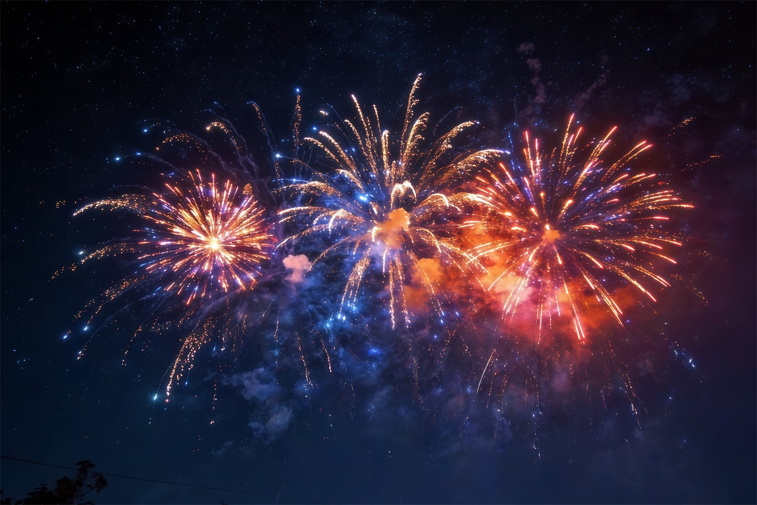 Toile de fond Ciel Feux D’Artifice Colorés Ciel Nocturne CSH62-136