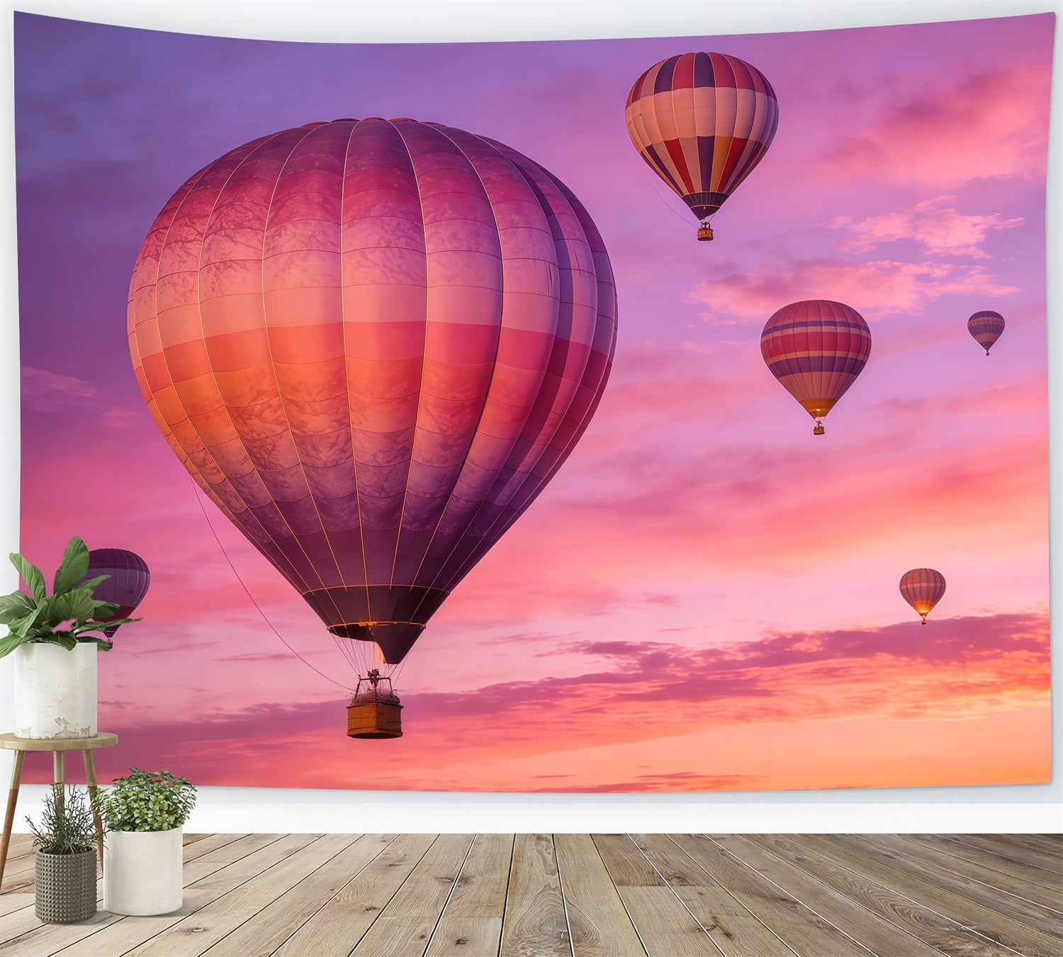 Fond Photo Ciel Montgolfière Pastel Coucher Soleil CSH62-139