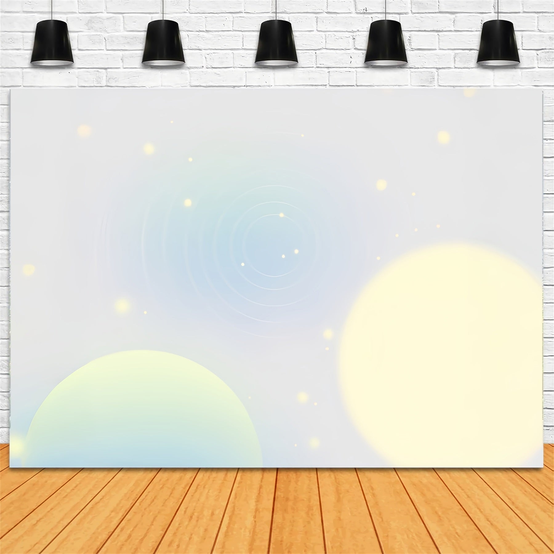 Fond Studio Photo Dégradé Orbes Cosmiques Jaunes Scintillants CSH62-35
