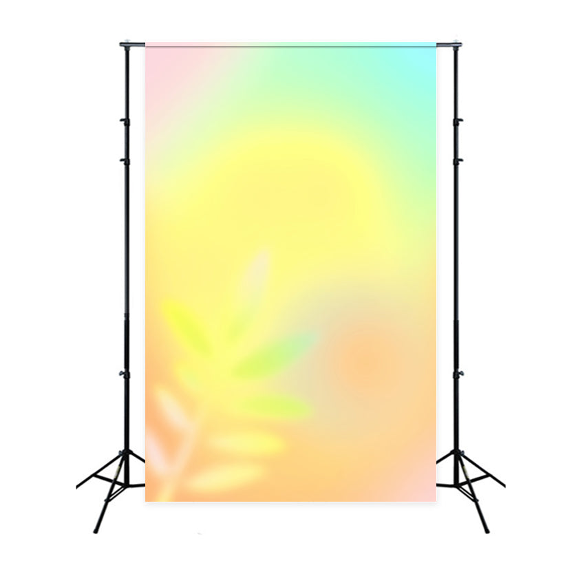 Fond Studio Portrait Dégradé Fusion Lever De Soleil Jaune Vert Rose CSH62-46