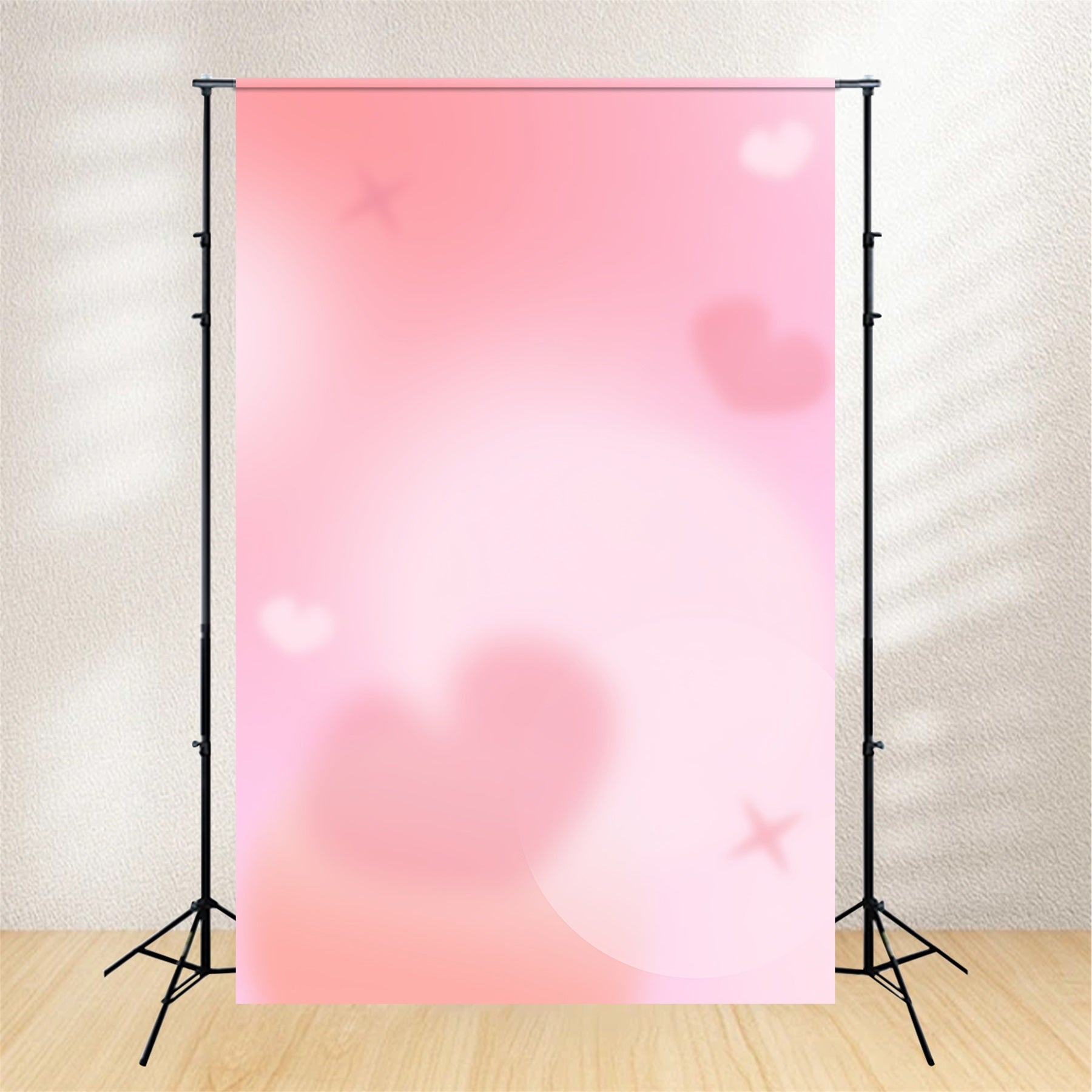 Fond Dégradé Gris Brume Cœur Amour Rose Bonbon Blush CSH62-50