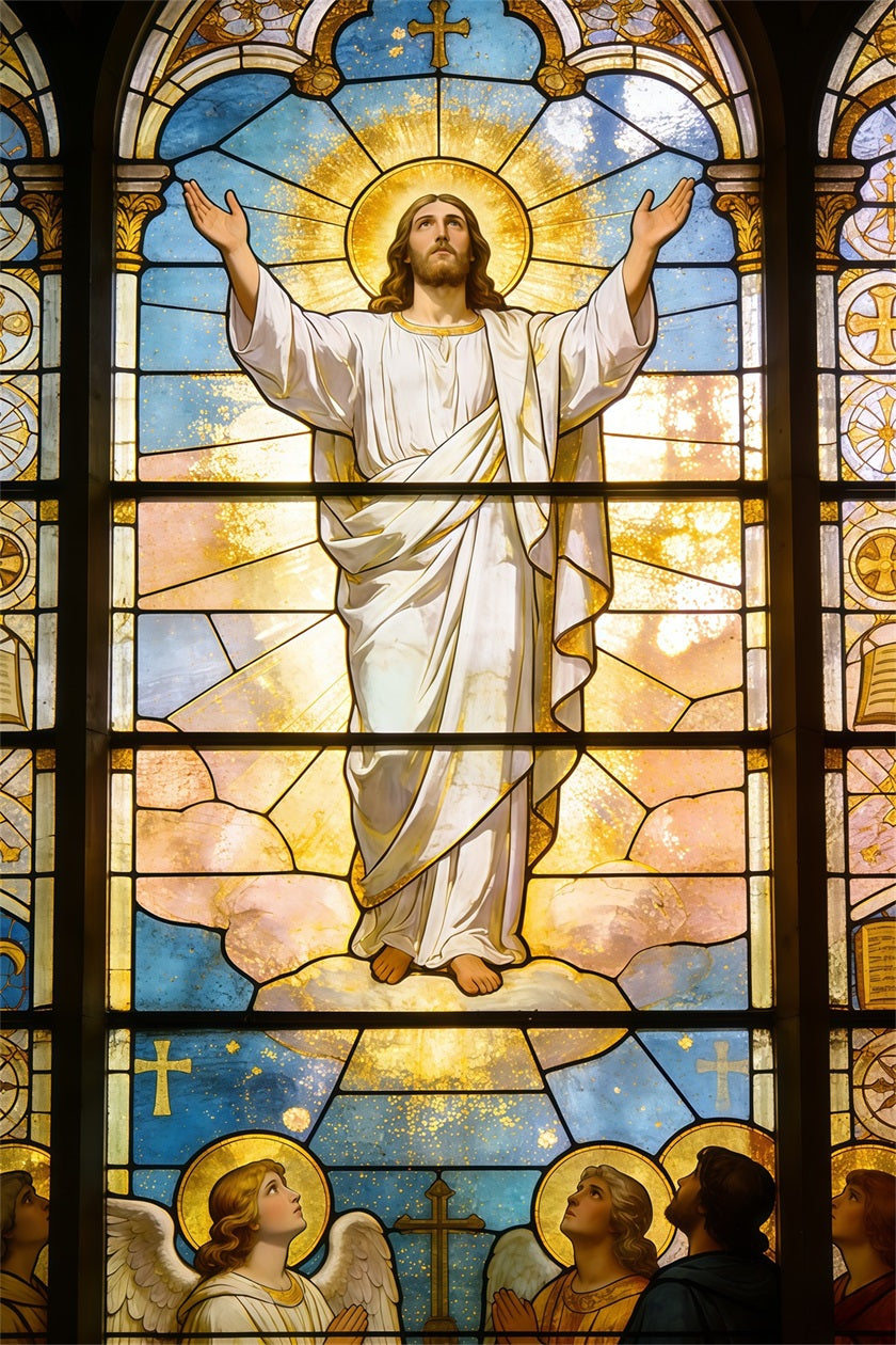 Fond Studio Pâques Ascension De Jésus Fenêtre Église CSH62-83