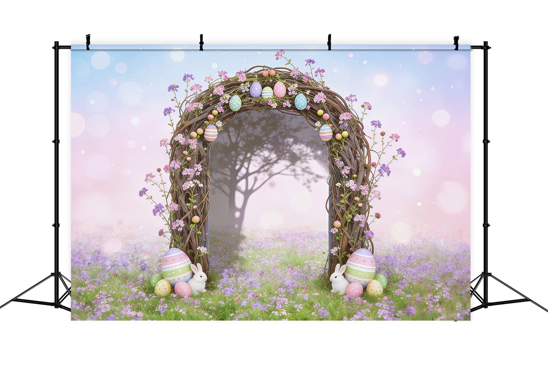 Fond Studio Pâques Arche Branches Œufs Lapins CSH62-91