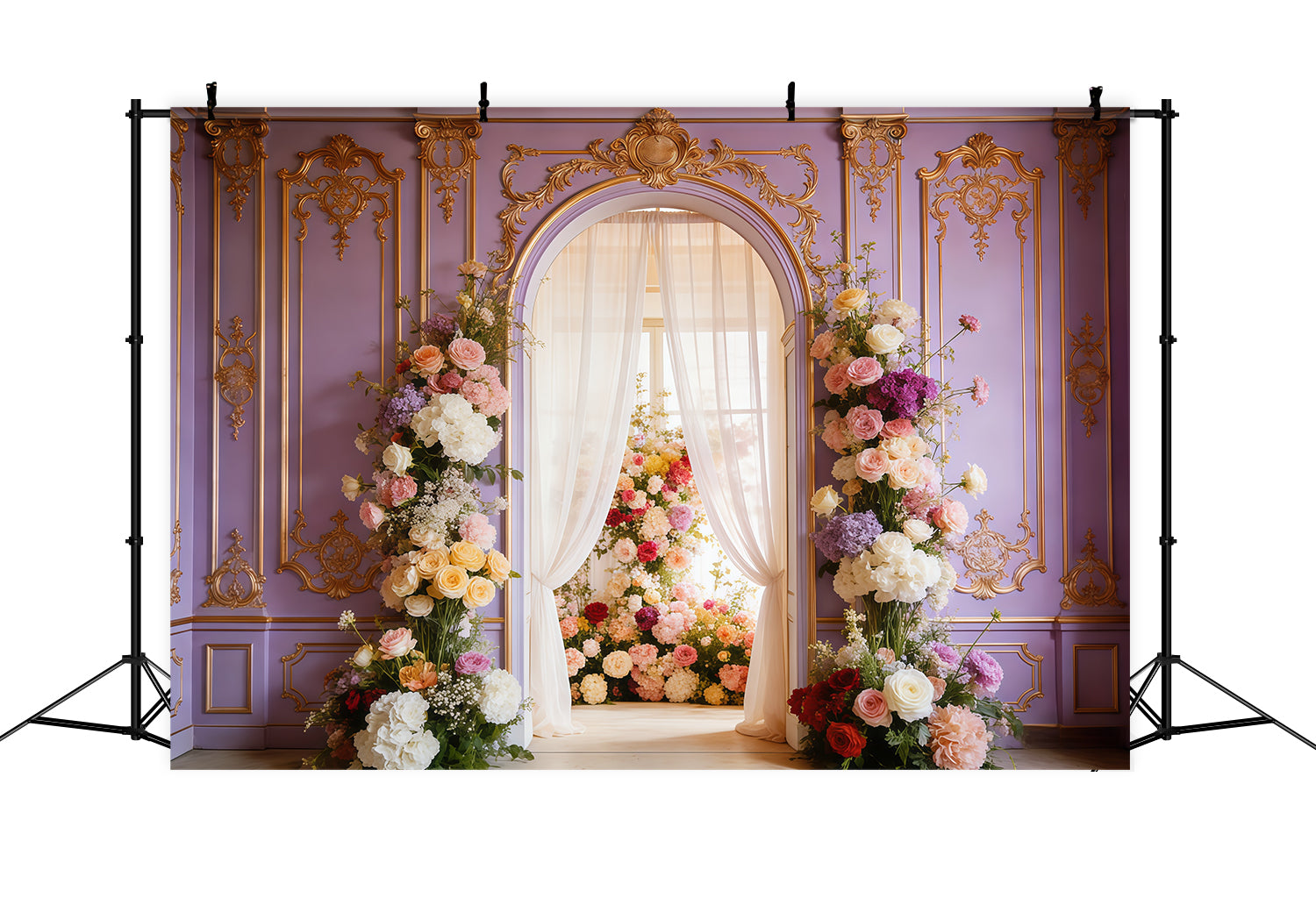 Fond Fête des Mères Floral Rococo Palais Lavande Arche Fleurie CSH63-88