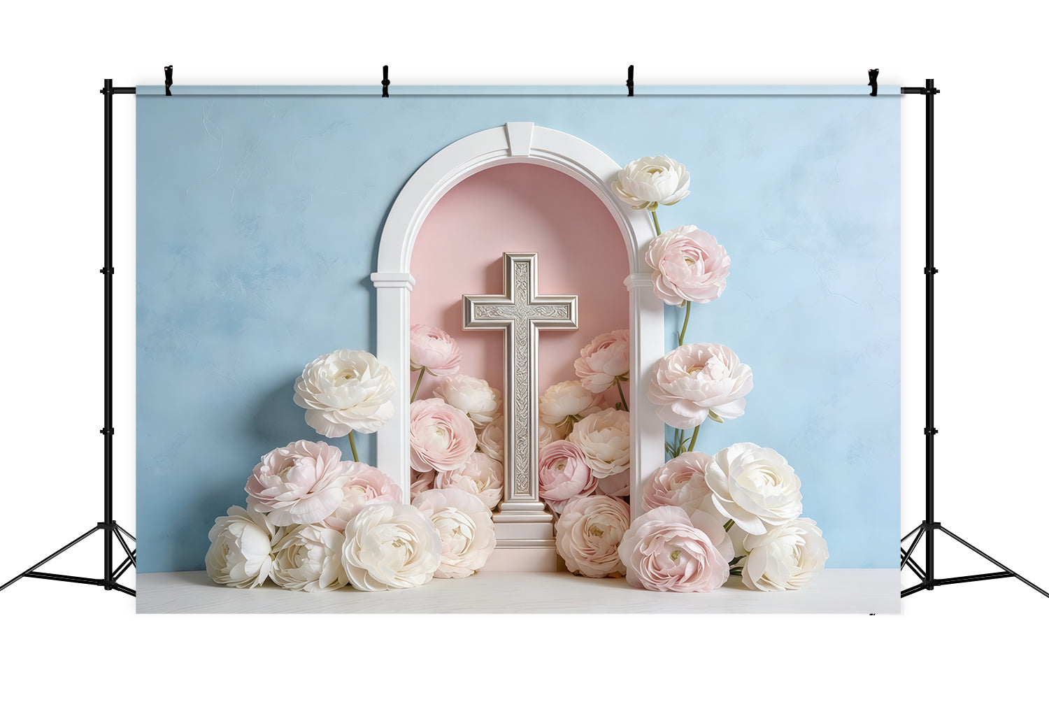 Fond Église Fête des Mères Arche Croix Florale Pastel CSH63-92