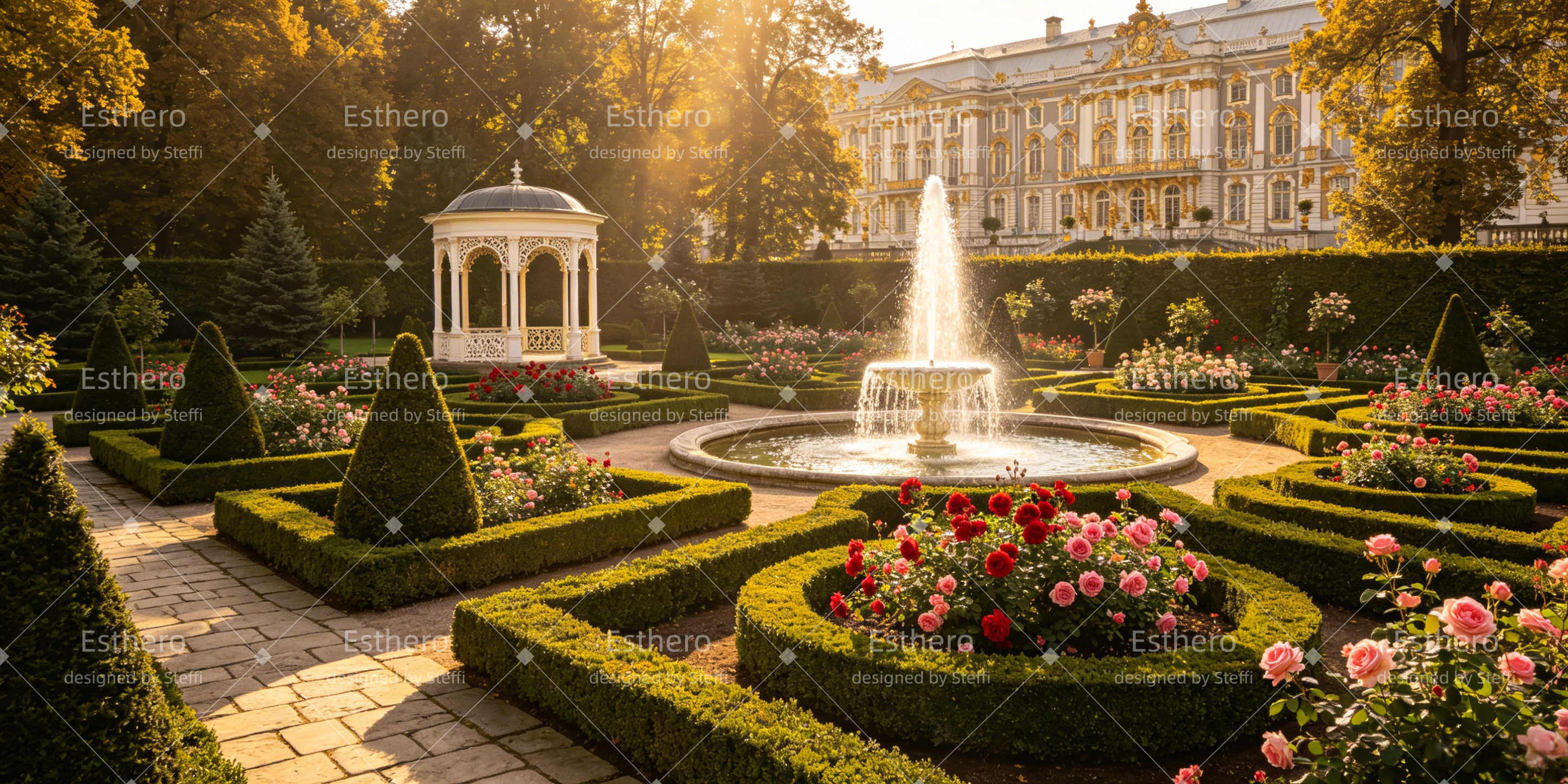 Décor de Théâtre Fontaine du Jardin Royal CSH66-T45