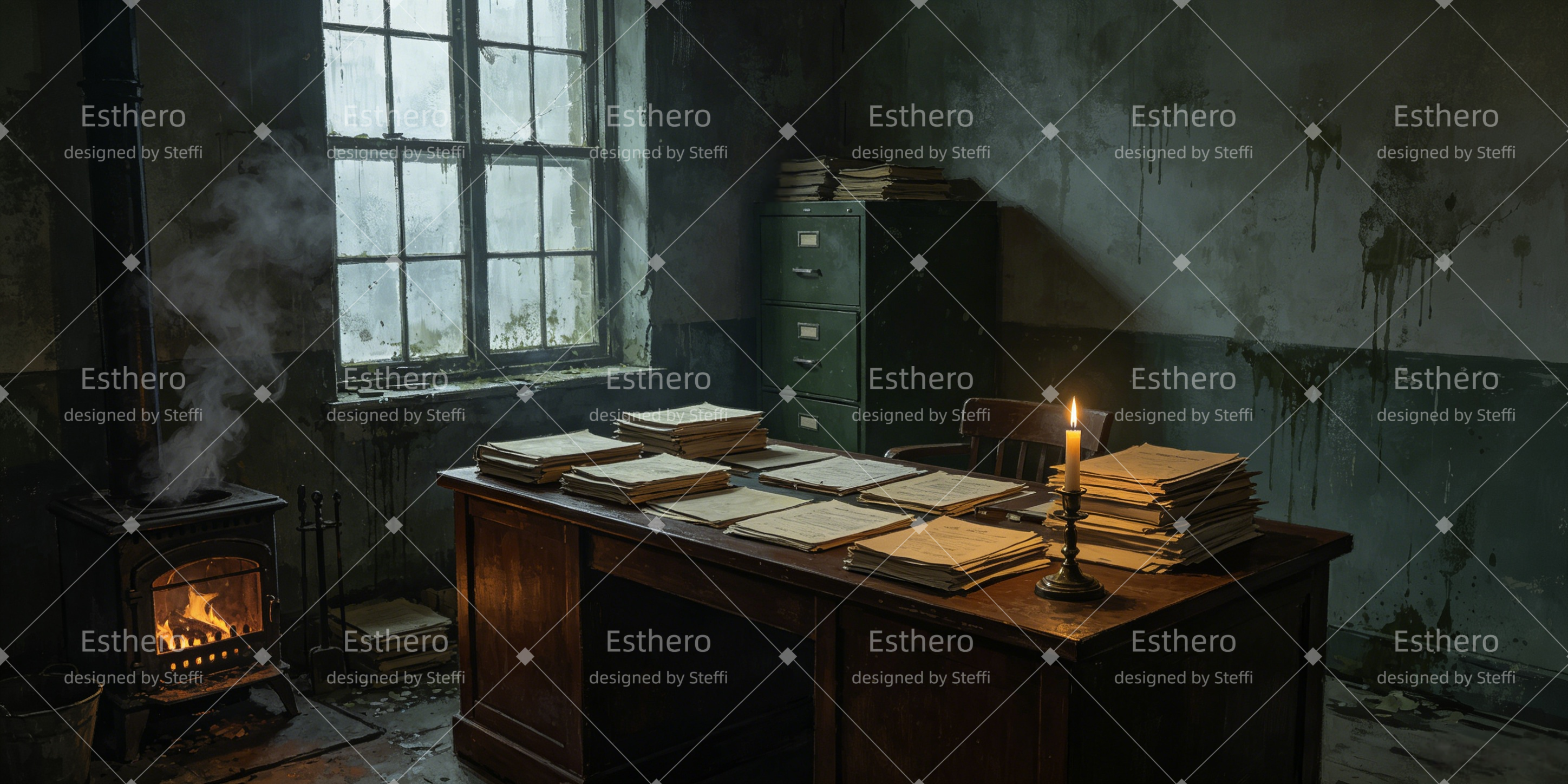 Décors de théâtre Bureau vintage sombre Grandes toiles de fond de scène CSH66-T62