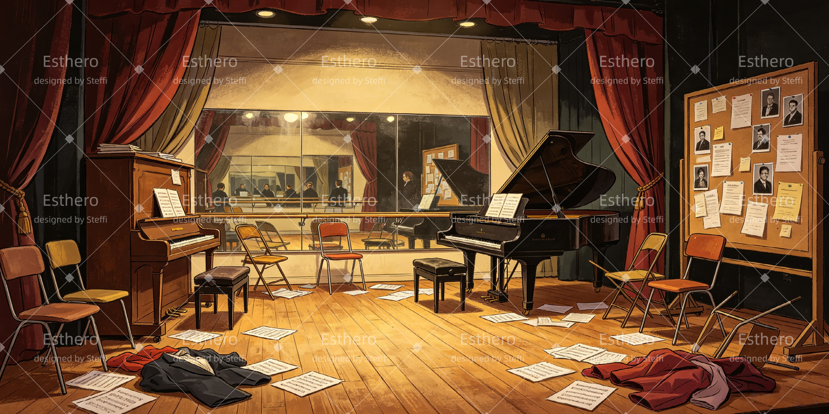 Toile de Fond Théâtre Salle de Répétition Décor de Scène CSH66-T8
