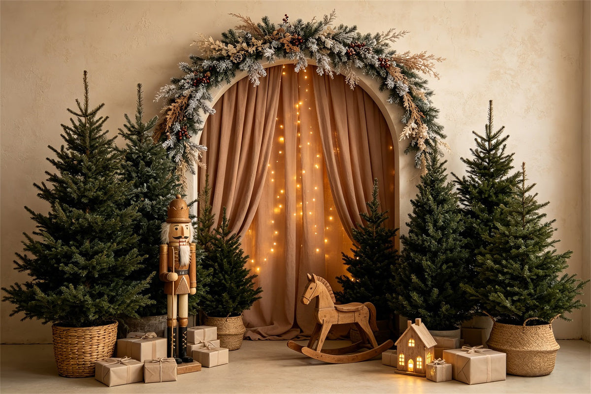 Fond De Sapin De Noël Casse-Noisette De L'Arche Des Bois Décors De Noël Professionnels CSH68-58
