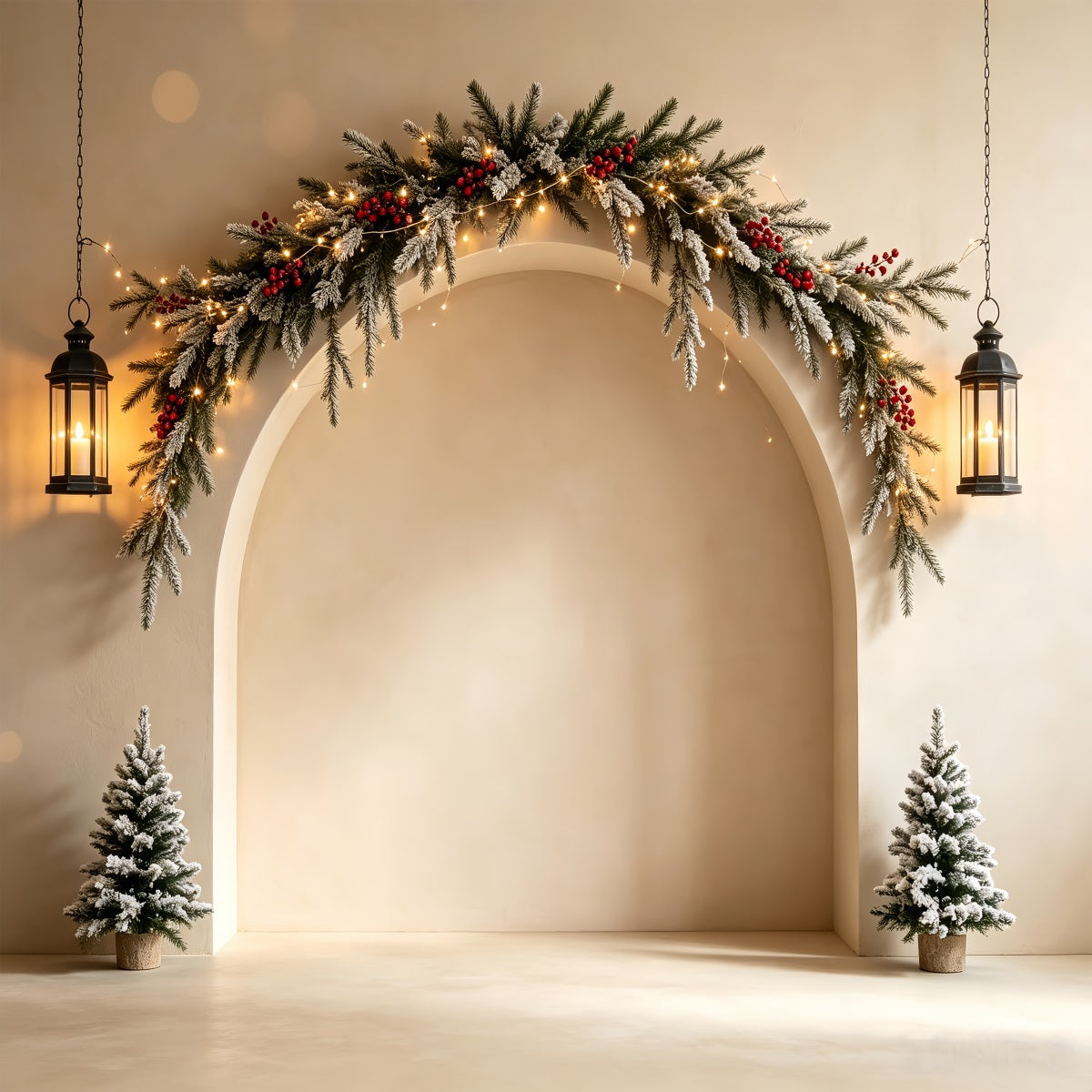 Décor De Noël Bohème Arche Élégante Ornée De Guirlandes Décor De Noël CSH68-89