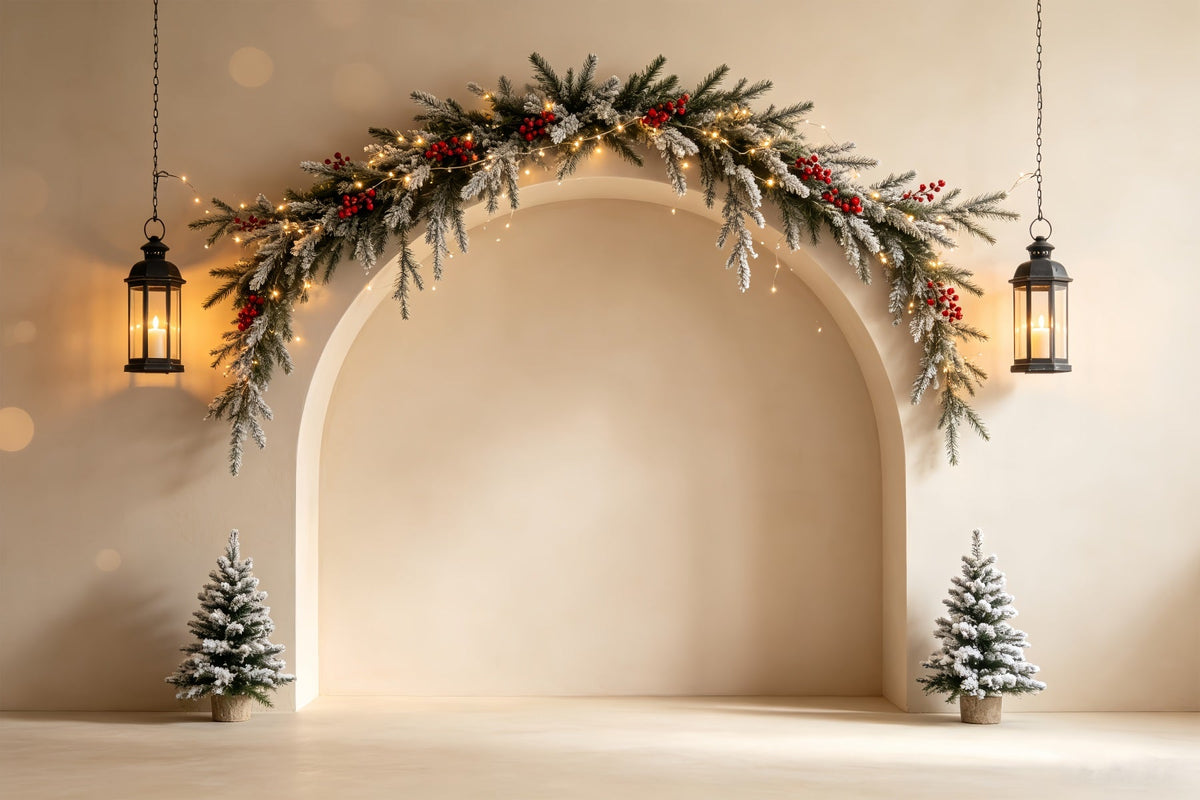 Décor De Noël Bohème Arche Élégante Ornée De Guirlandes Décor De Noël CSH68-89