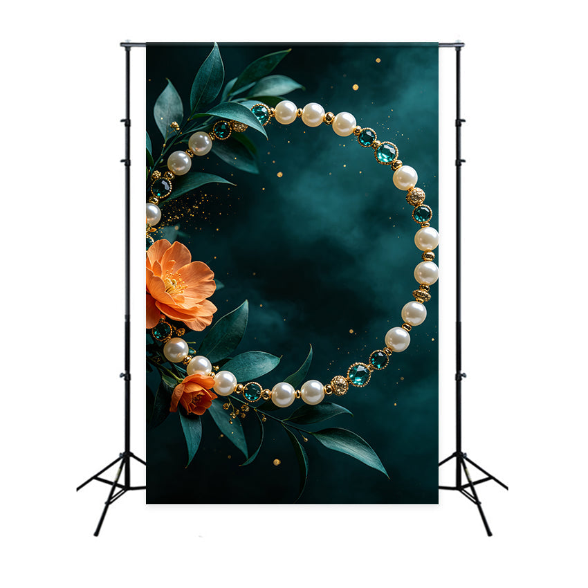 Fond De Noël Cadre Floral Pearl Jewel Décors Sur Le Thème De Noël CSH69-104