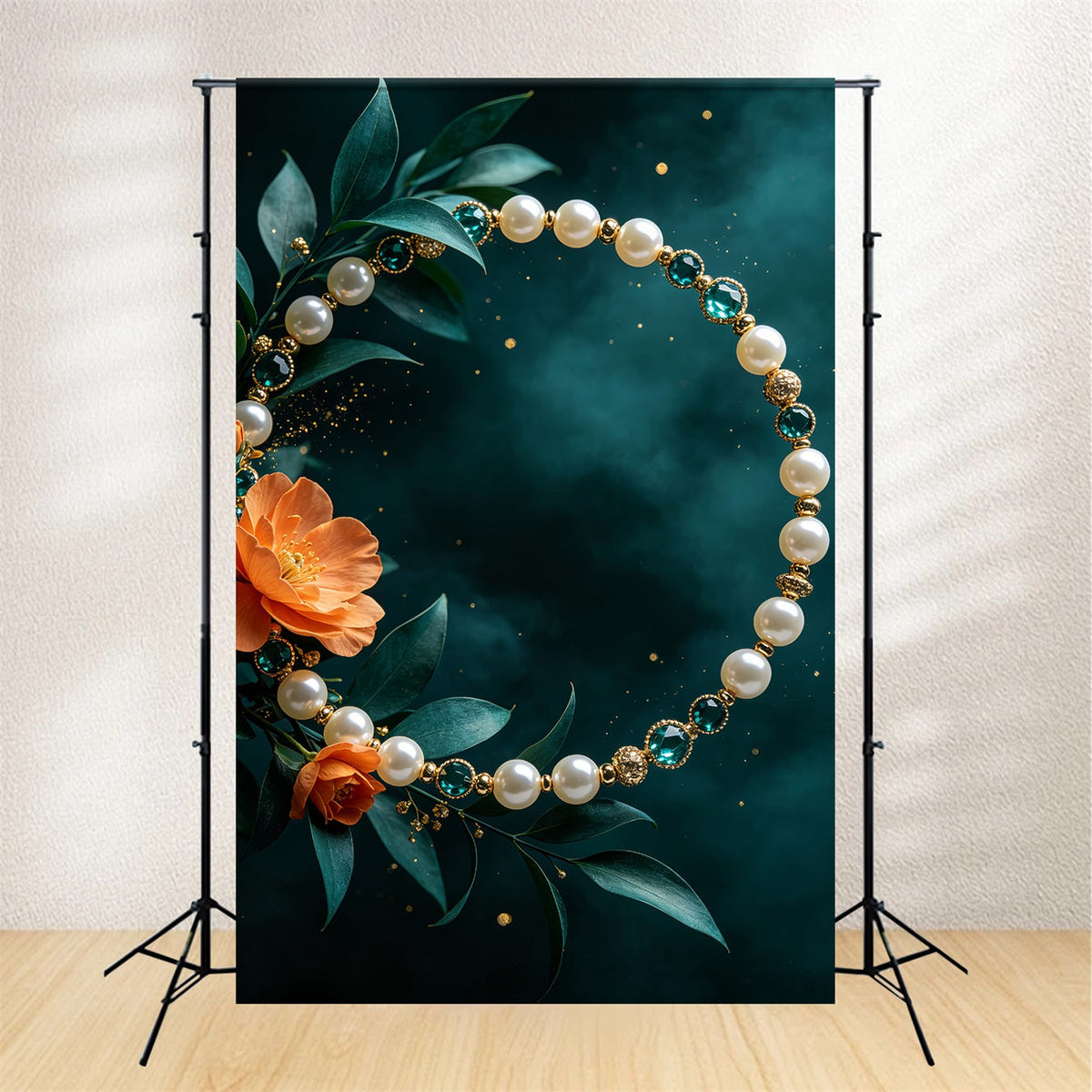 Fond De Noël Cadre Floral Pearl Jewel Décors Sur Le Thème De Noël CSH69-104