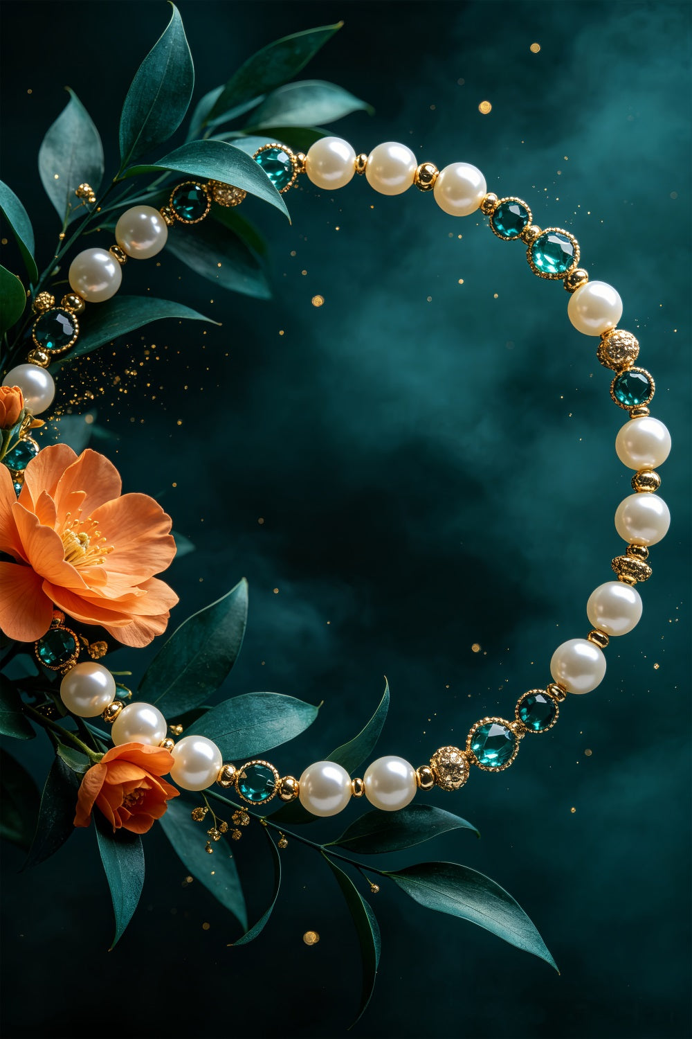 Fond De Noël Cadre Floral Pearl Jewel Décors Sur Le Thème De Noël CSH69-104