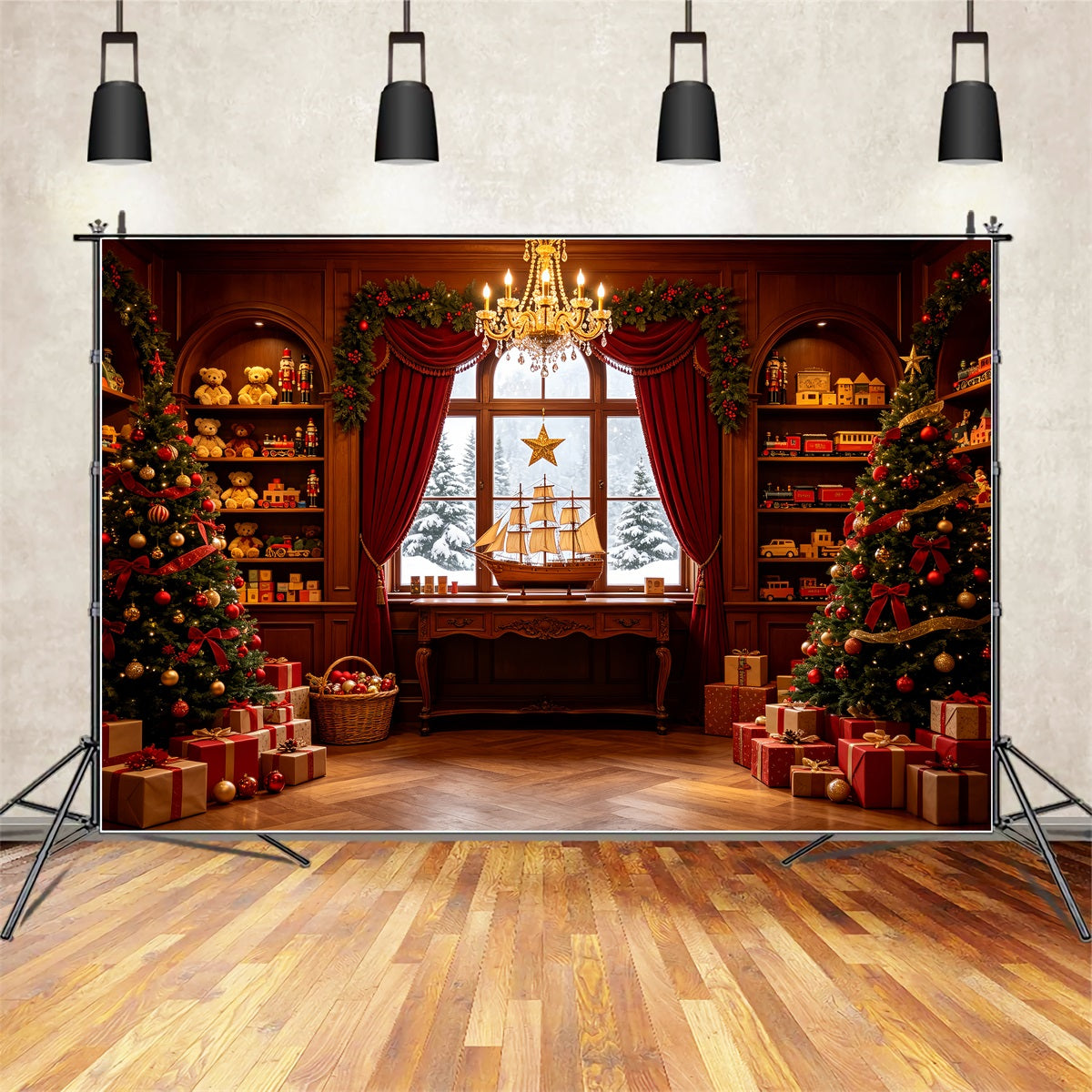 Décor De Fête De Noël Élégant Présentoir Pour Ludothèque Décors De Noël Pour Photos CSH69-12