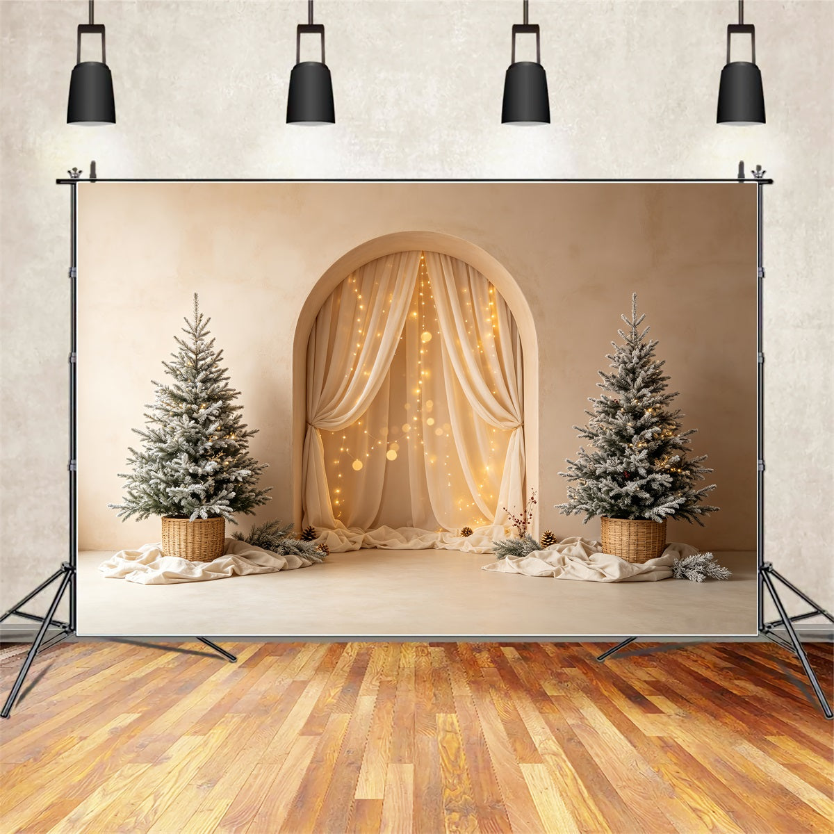 Décor De Noël Bohème Lumière Douce De L'Arbre Décors Photographiques De Noël CSH69-24