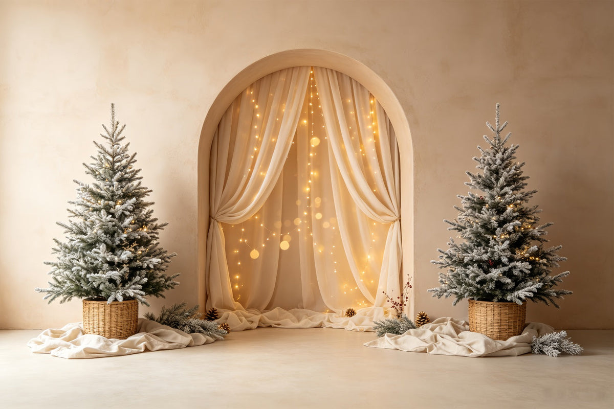Décor De Noël Bohème Lumière Douce De L'Arbre Décors Photographiques De Noël CSH69-24